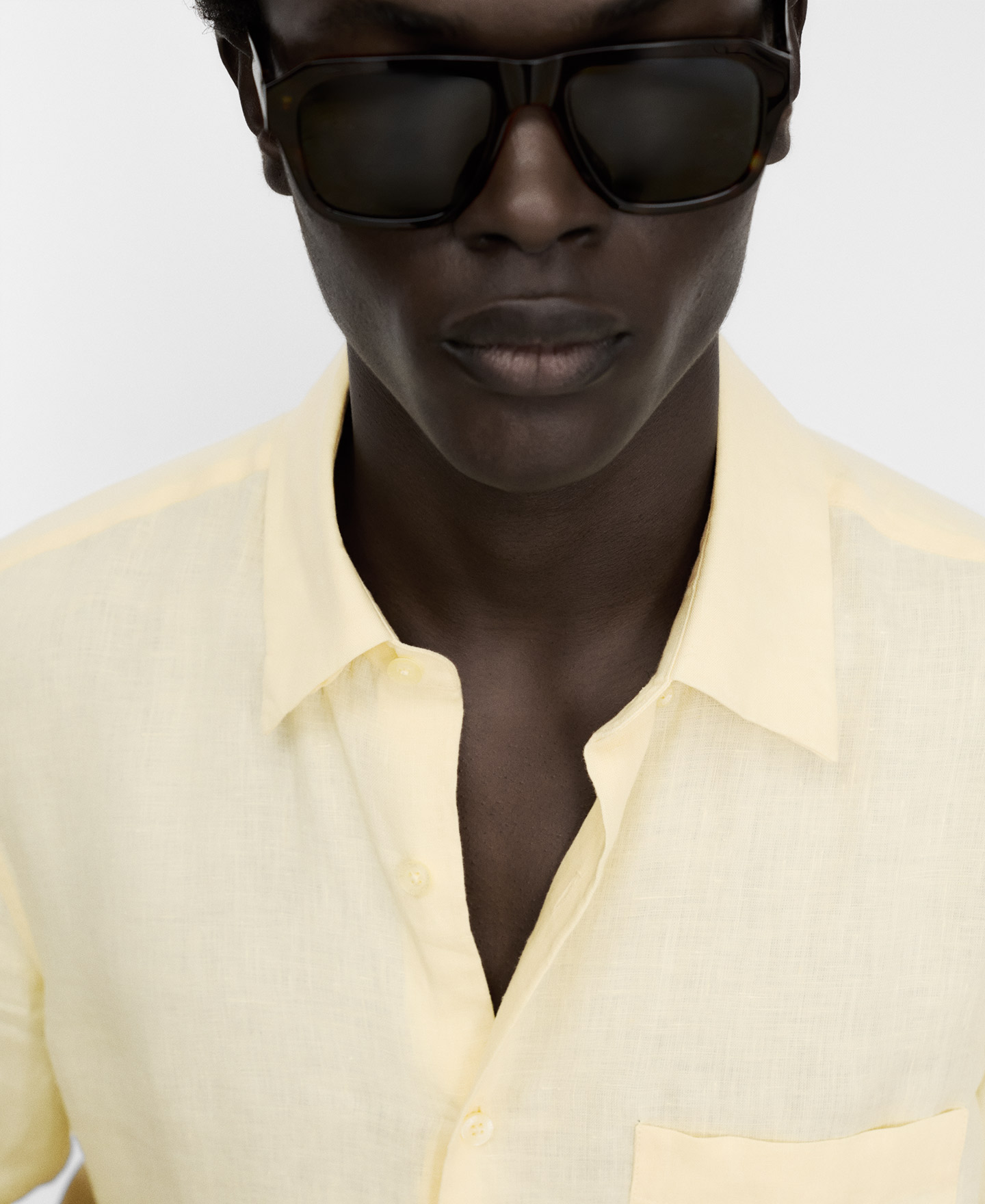 Linen regular fit spread collar shirt image number 3
