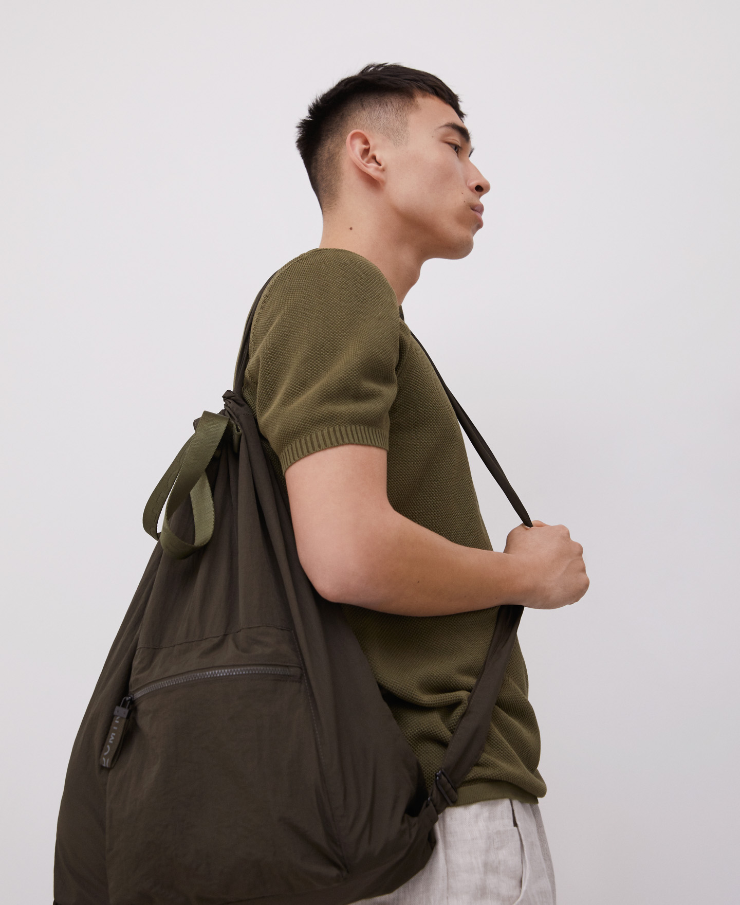 Black lightweith nylon backpack image number 3