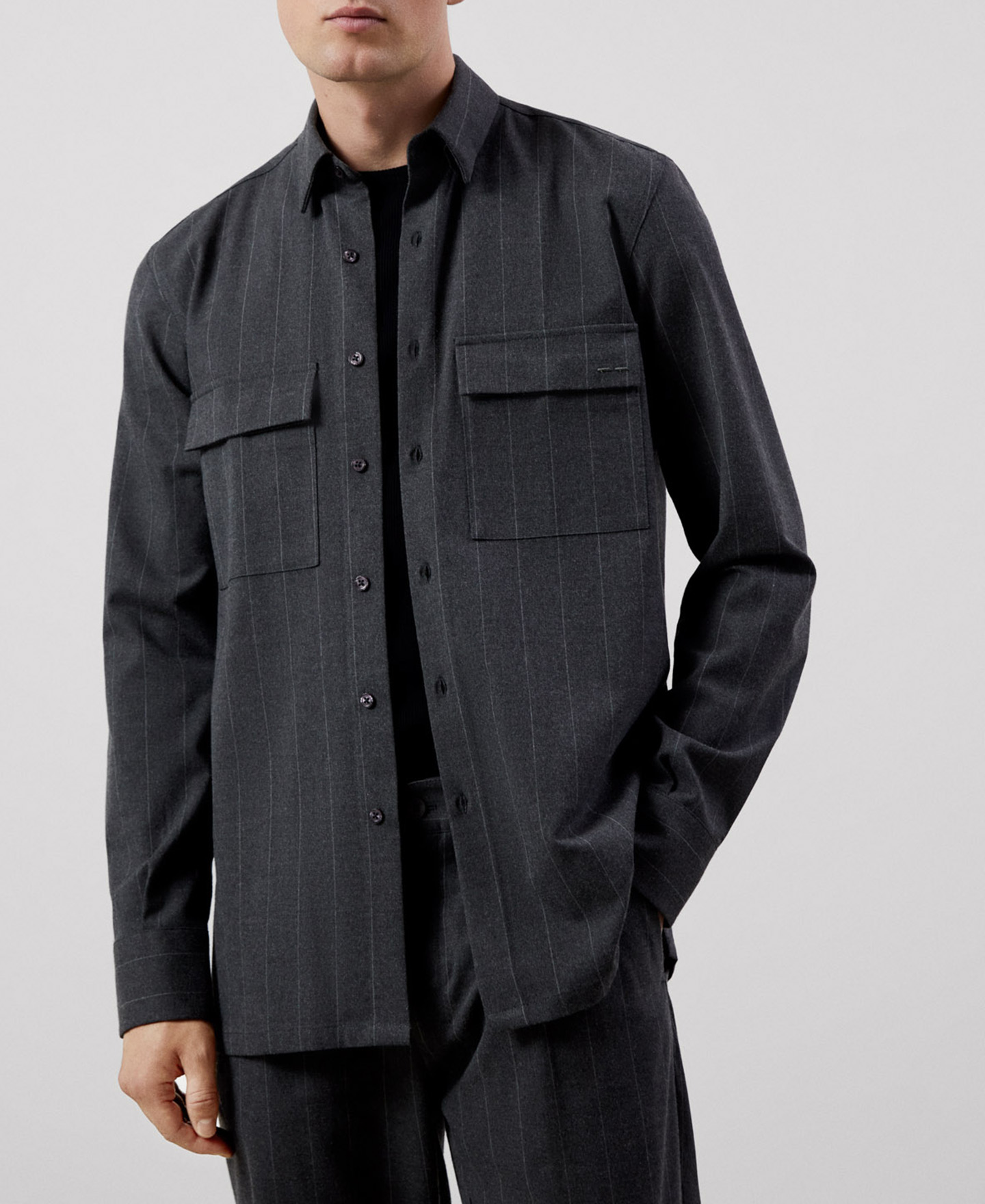 Striped overshirt image number 0