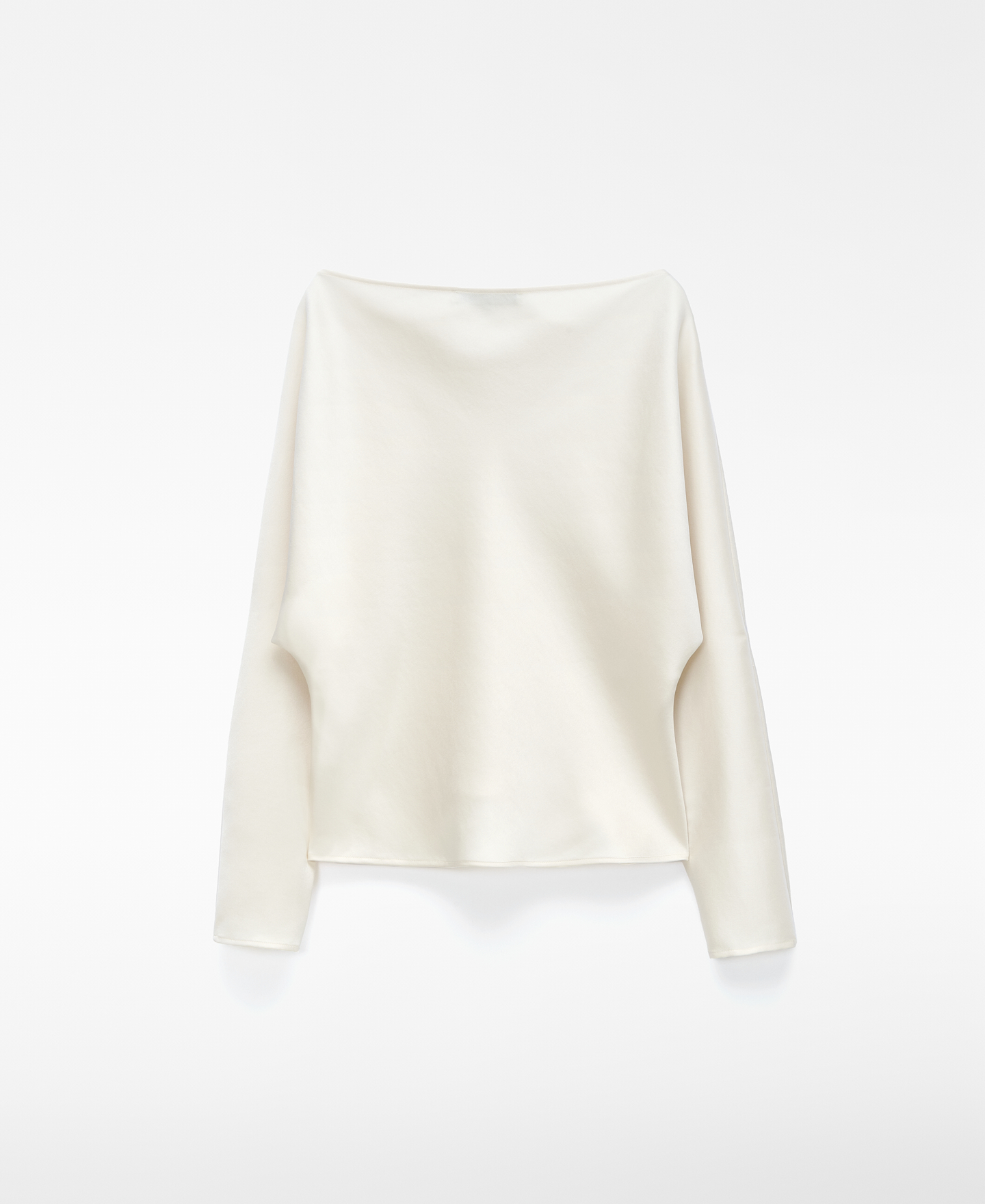 Boat neckline satin blouse image number 5