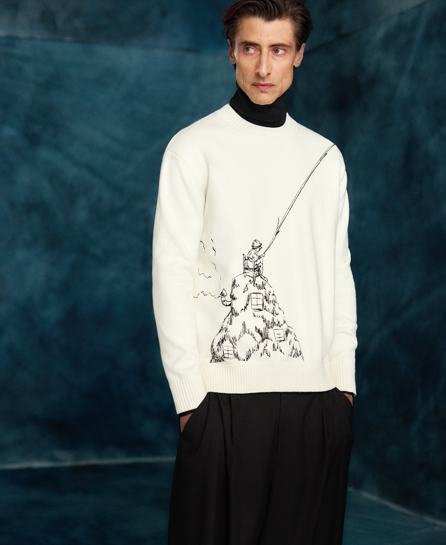 Embroidered sweater man image number 0