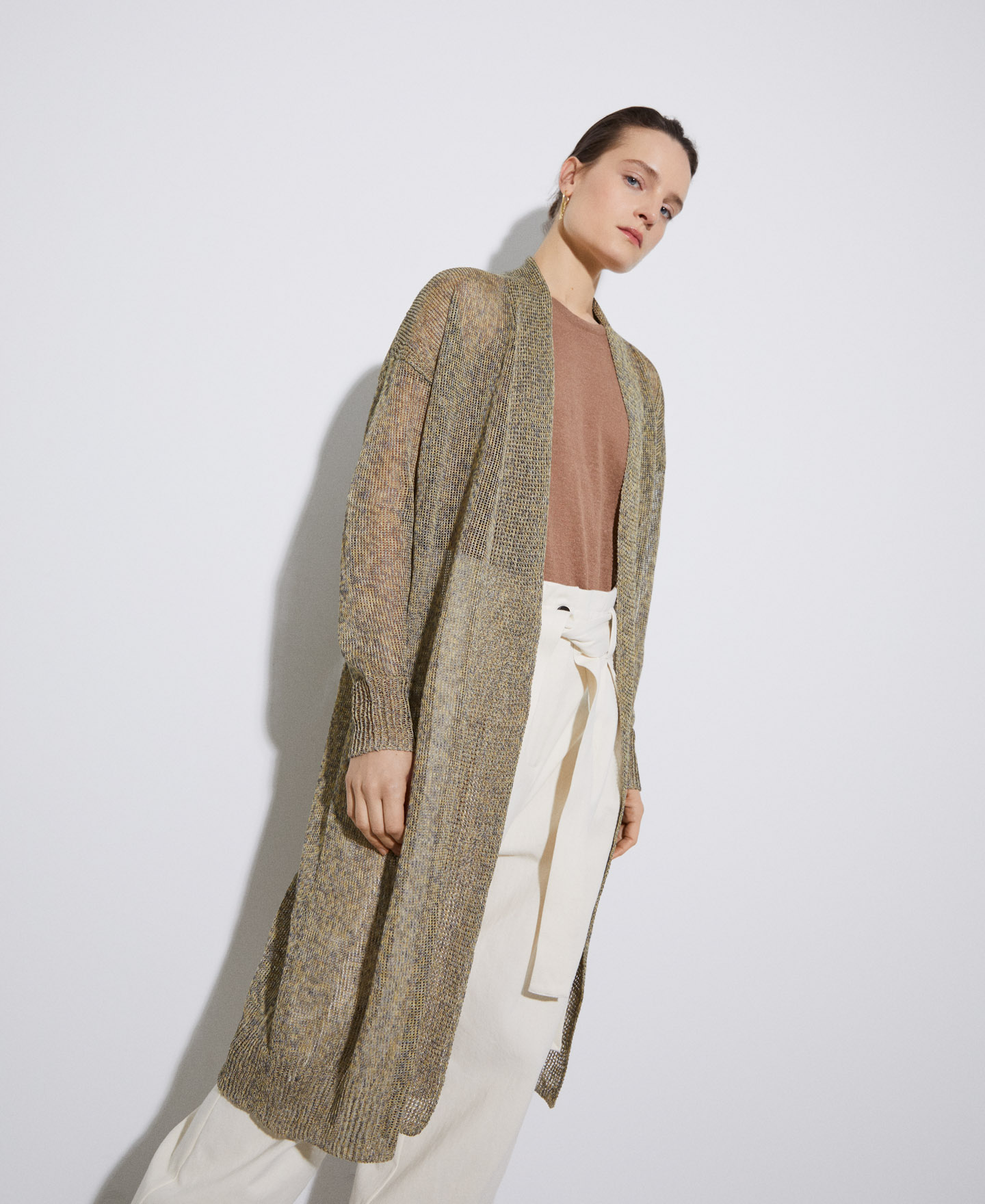 Extra long linen jacket image number 0