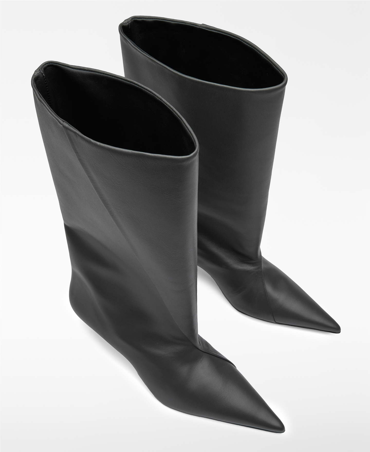 Leather wide-calf boot woman image number 1