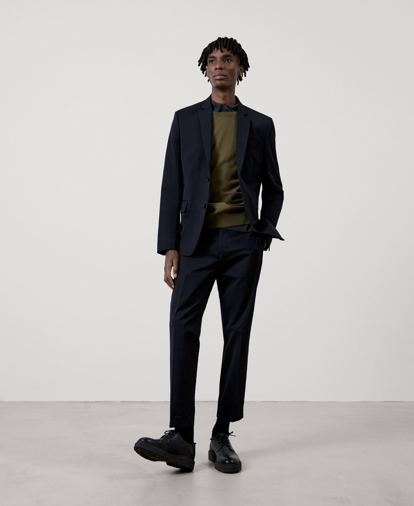 Merino wool crew neck sweater image number 1
