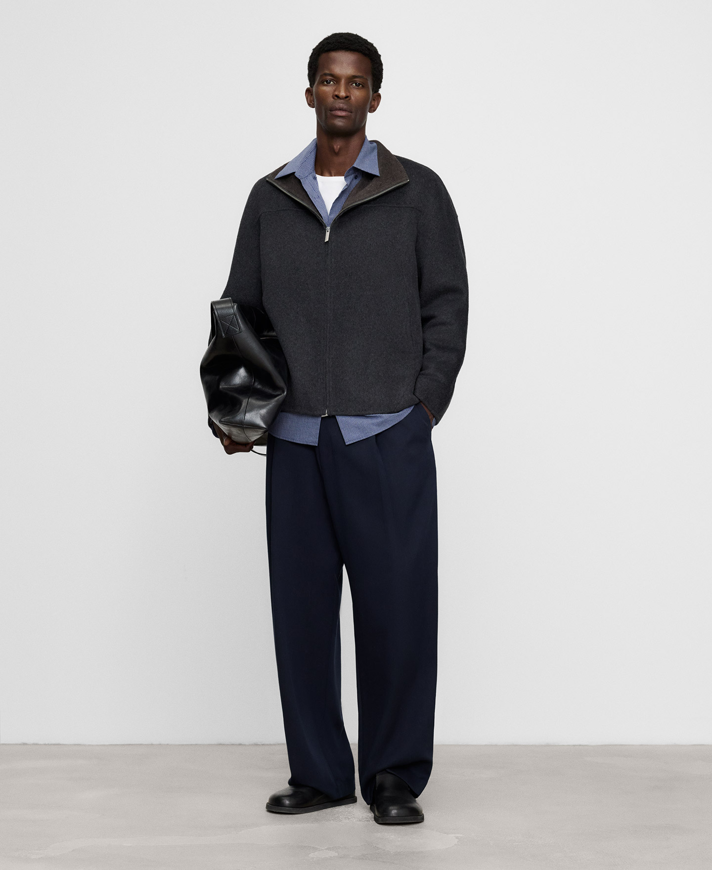 Double-faced funnel neck jacket image number 1