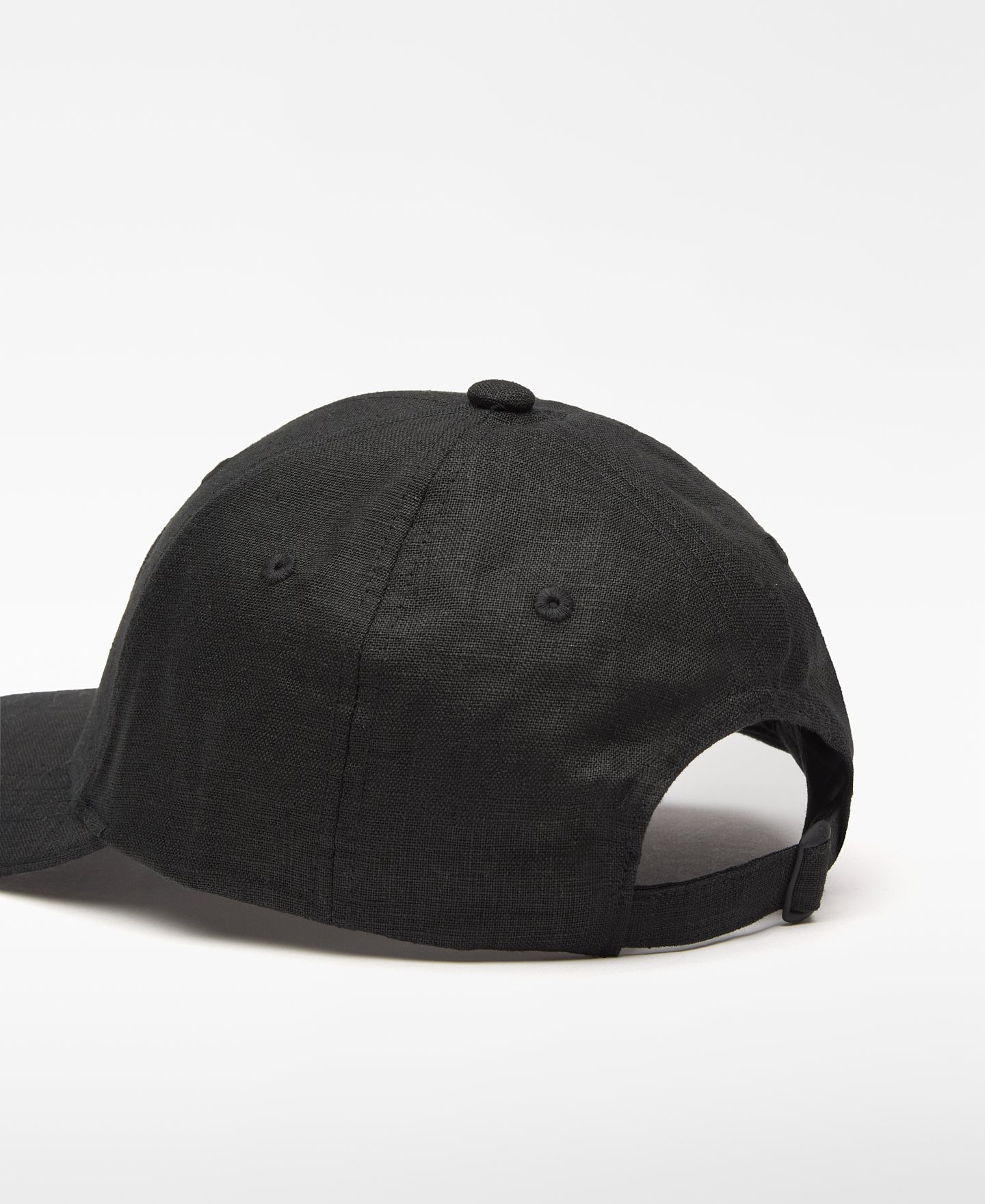 Embroidered logo linen cap woman image number 2