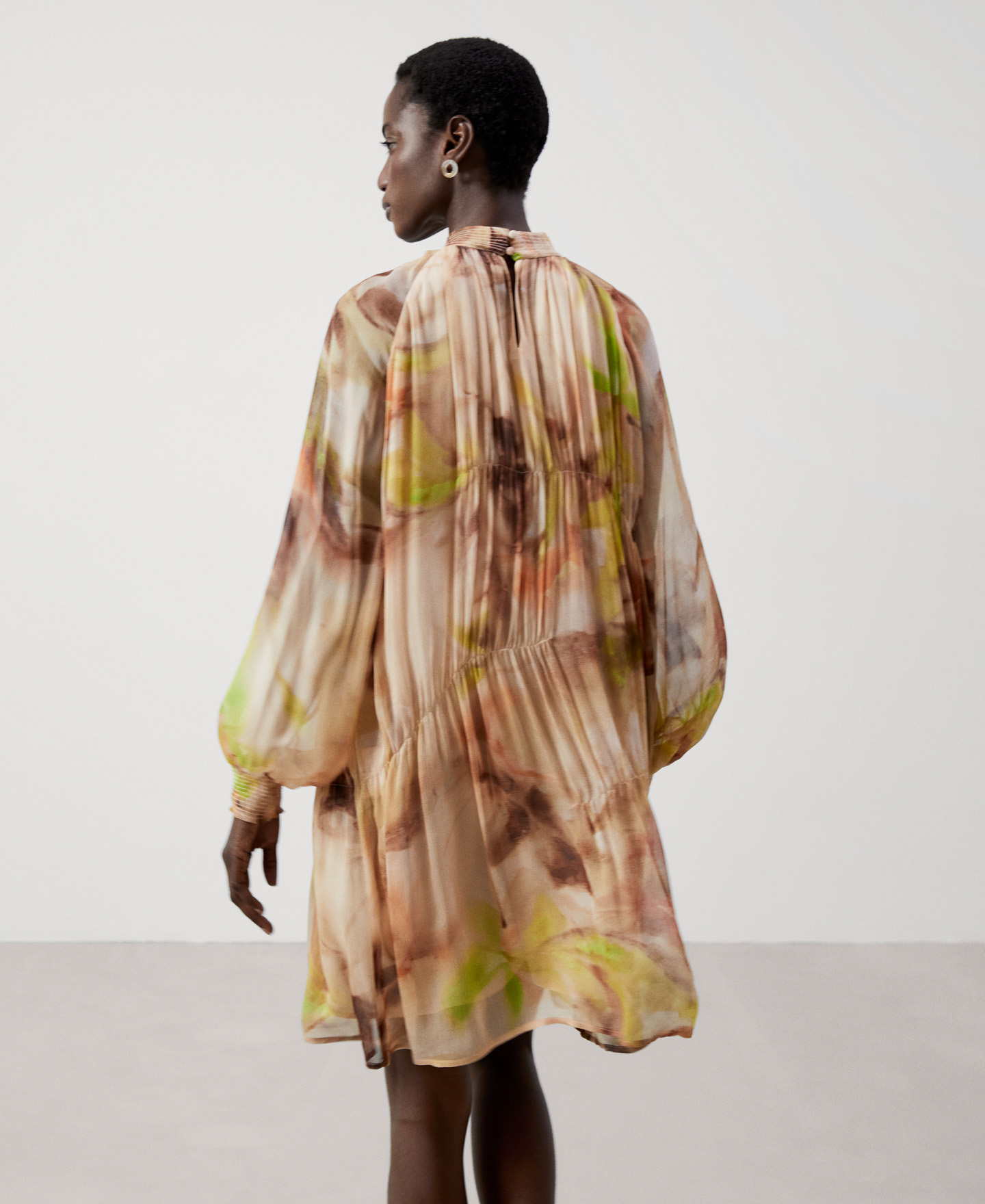 Short print dress A line image number 2