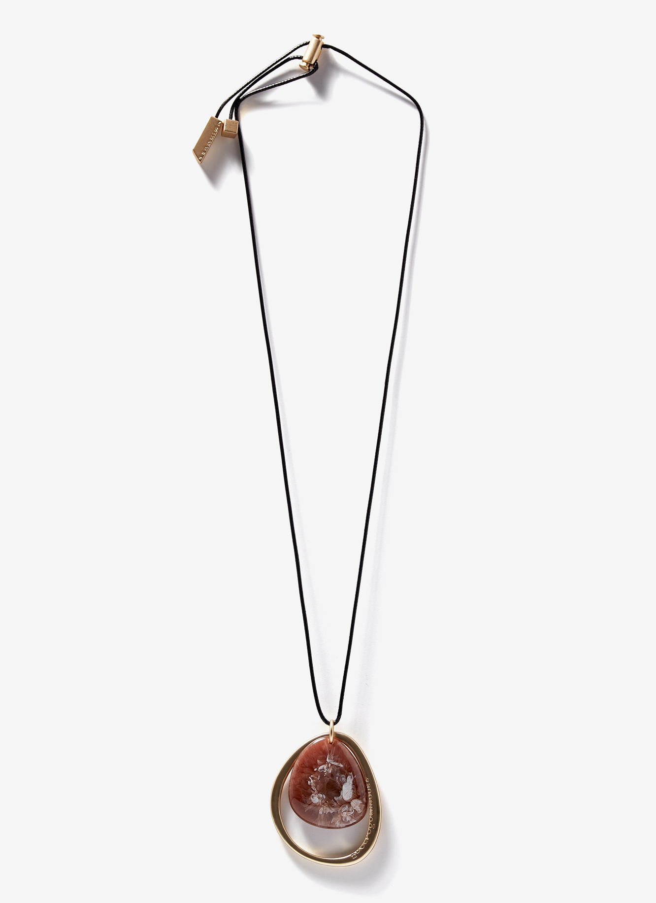 Collar largo con resina y metal image number 0