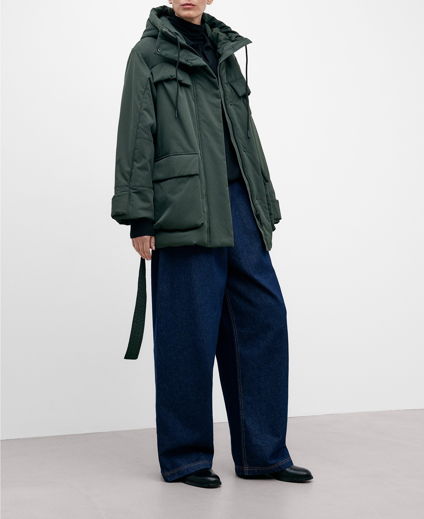 Parka en poliéster reciclado verde mujer image number 1