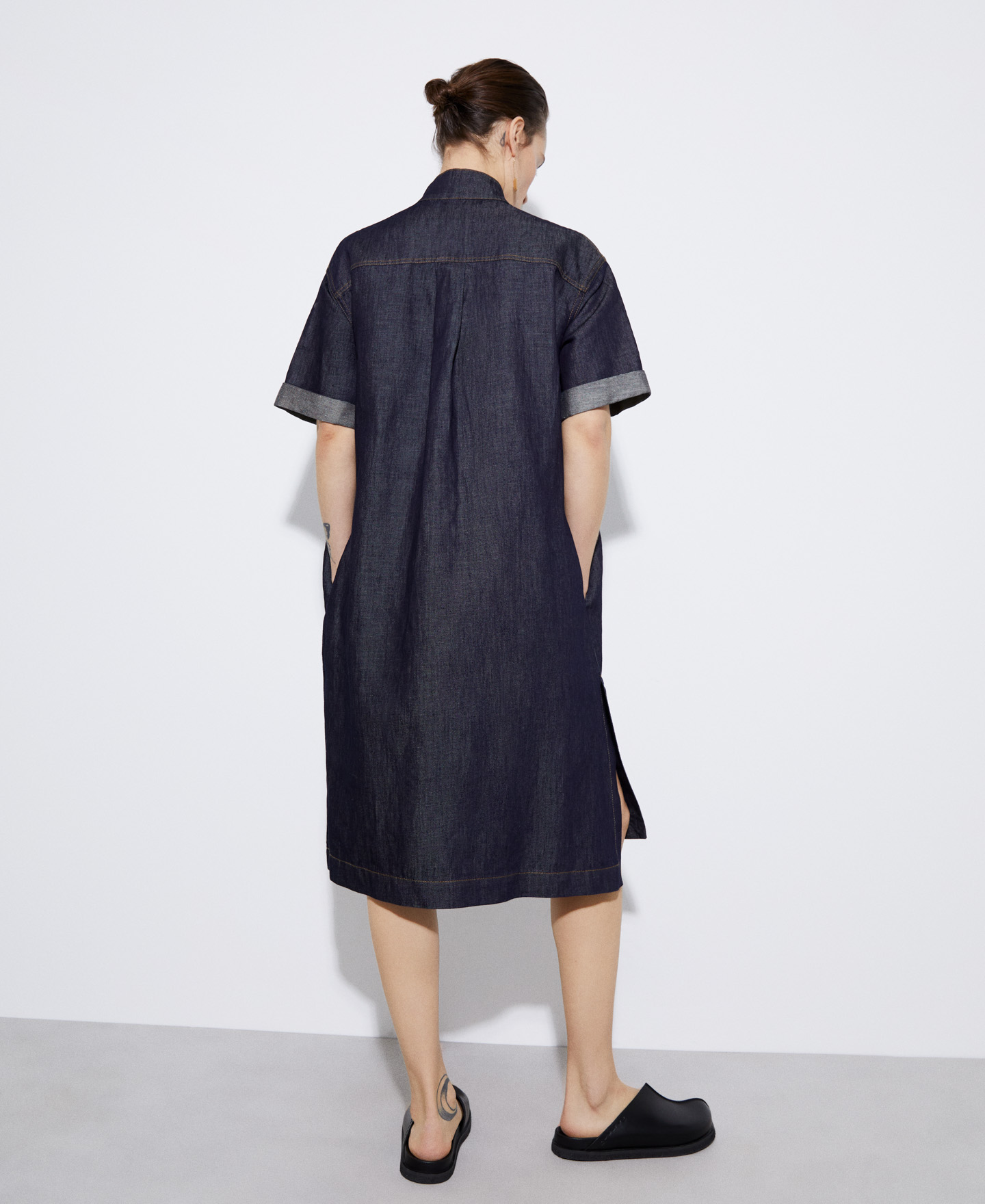 Linen and cotton shirt dress image number 2