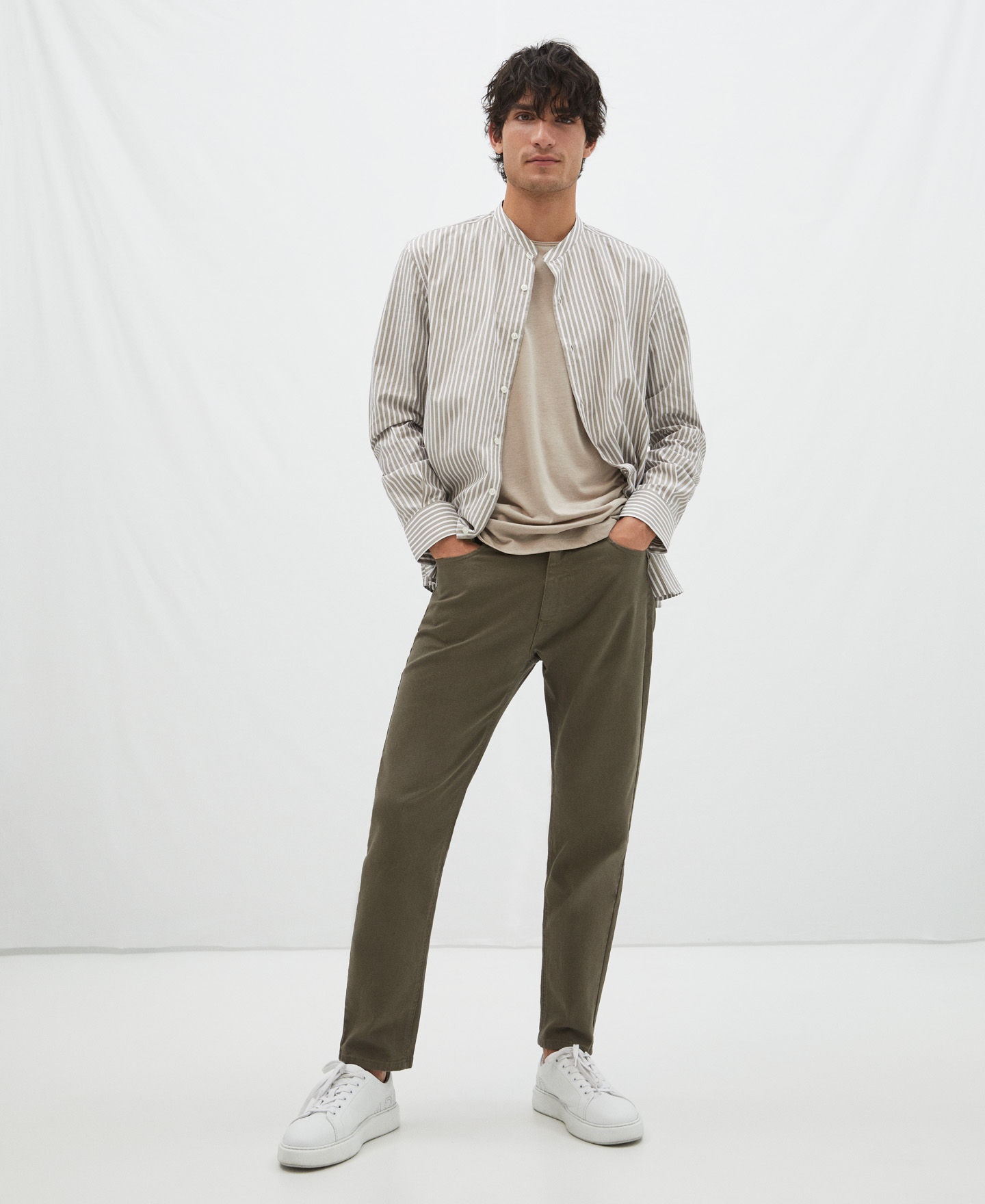Striped shirt in cotton image number 1