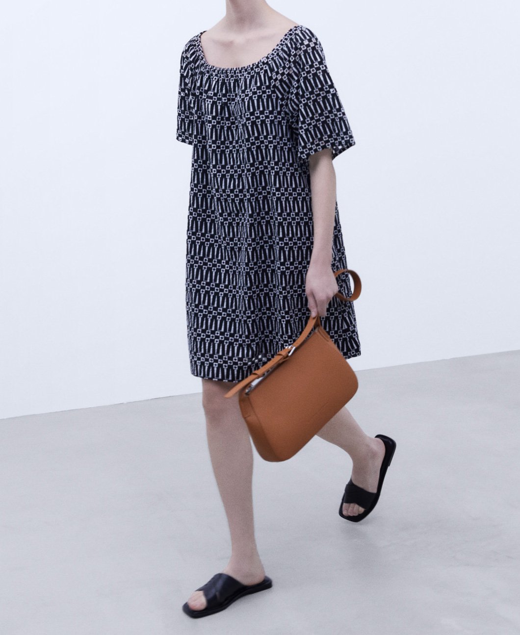 Bateau neckline embroidered dress image number 1