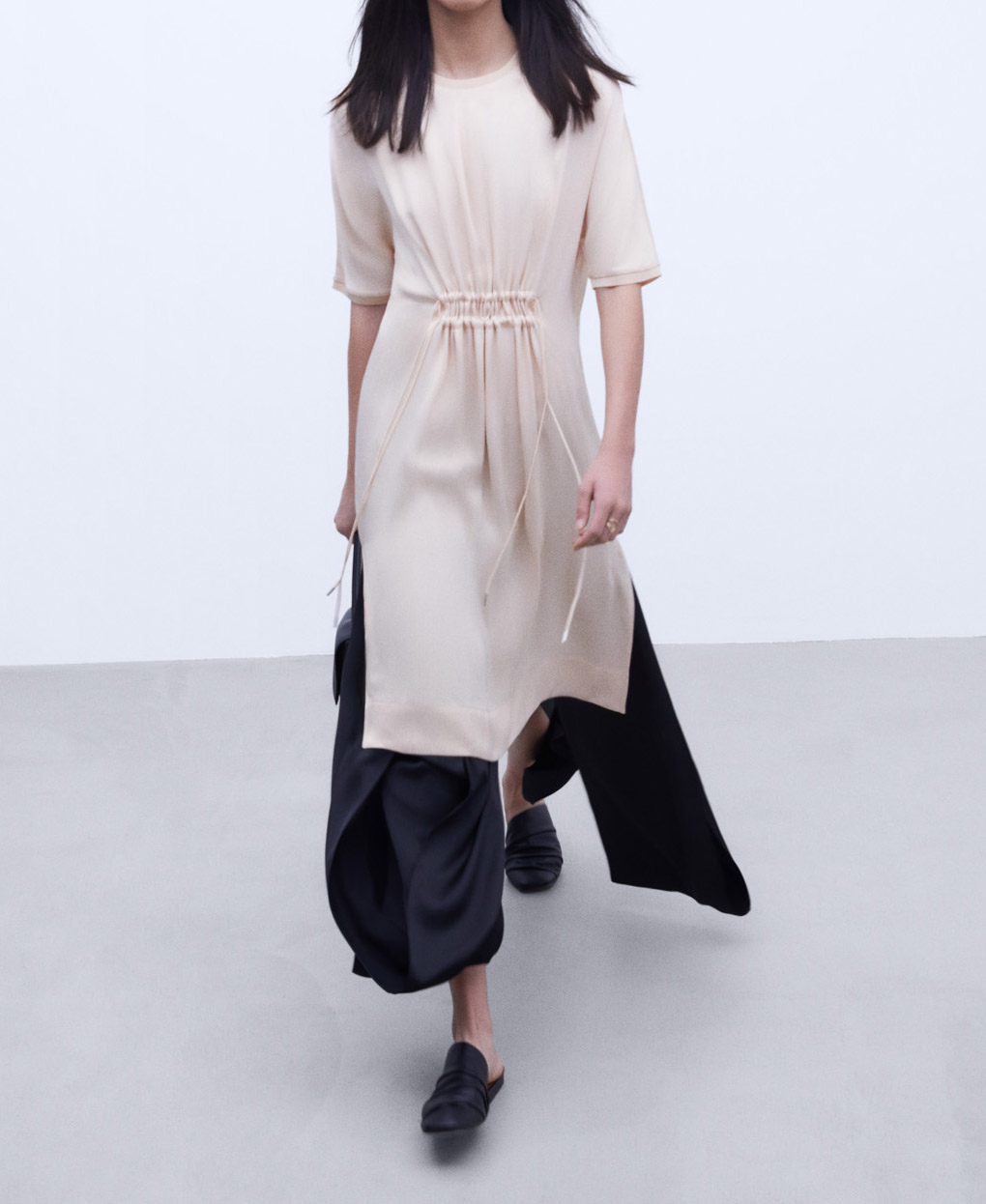 Drawstring viscose shirt image number 1