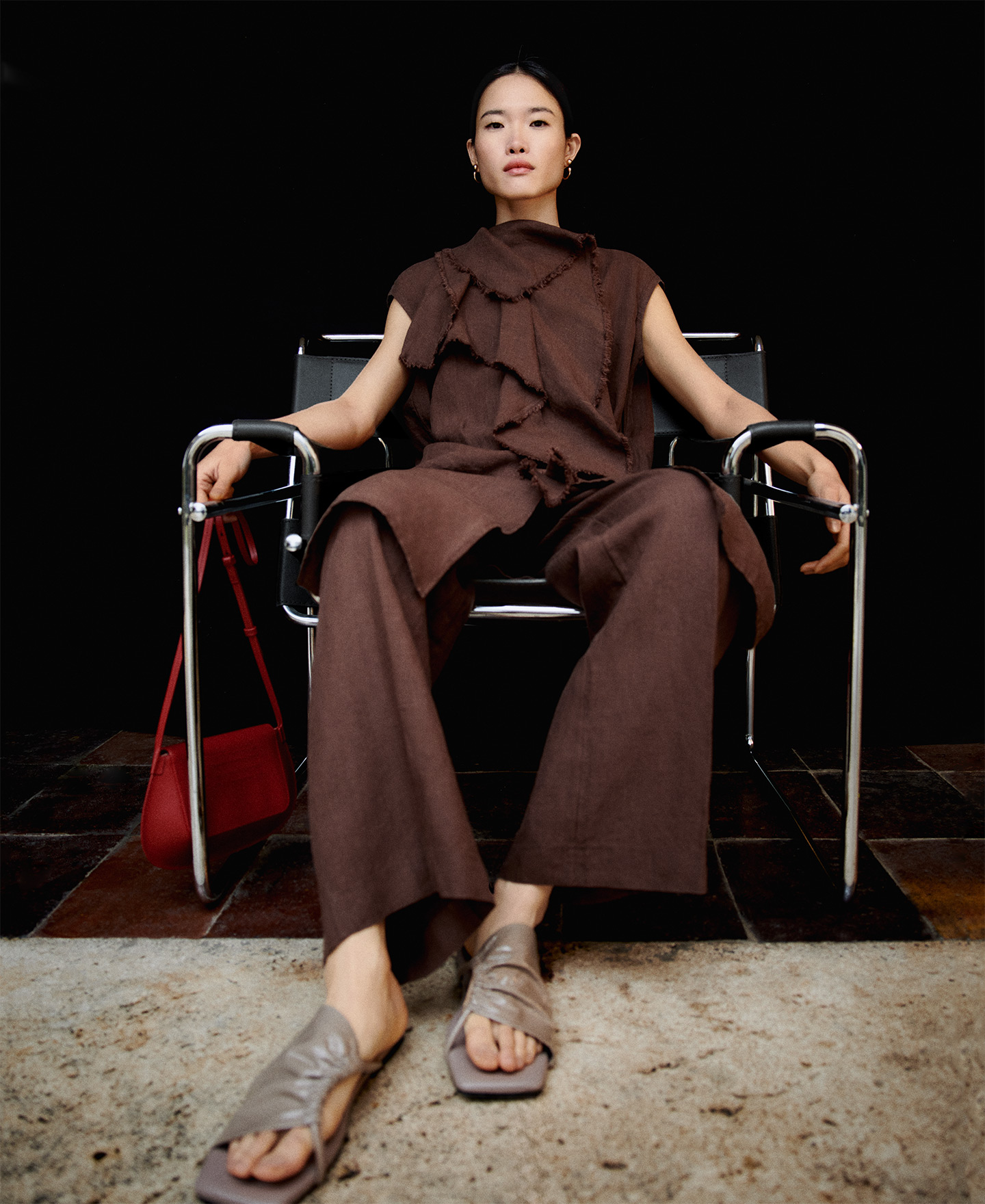 Braune Hose Leinen Damen image number 1