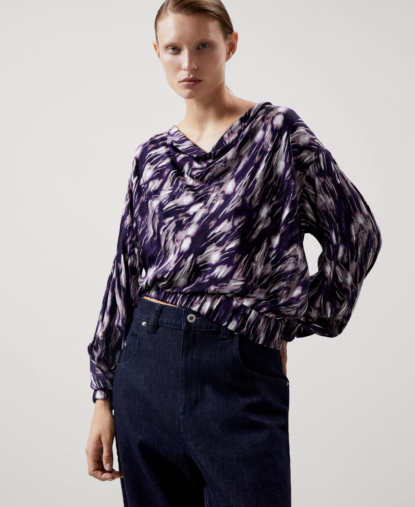 Drapped viscose sweatshirt image number 0