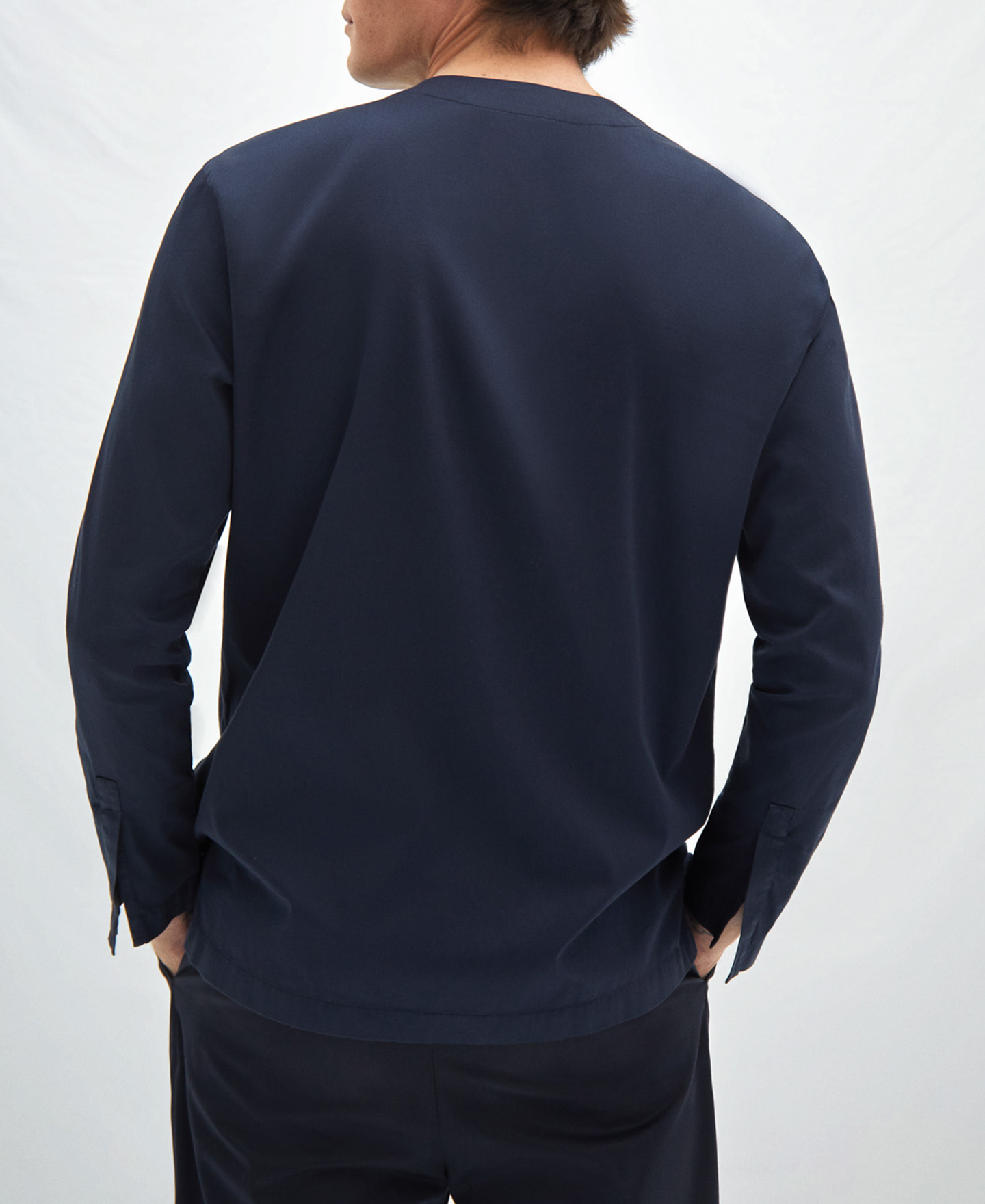 V-neck cotton shirt image number 2