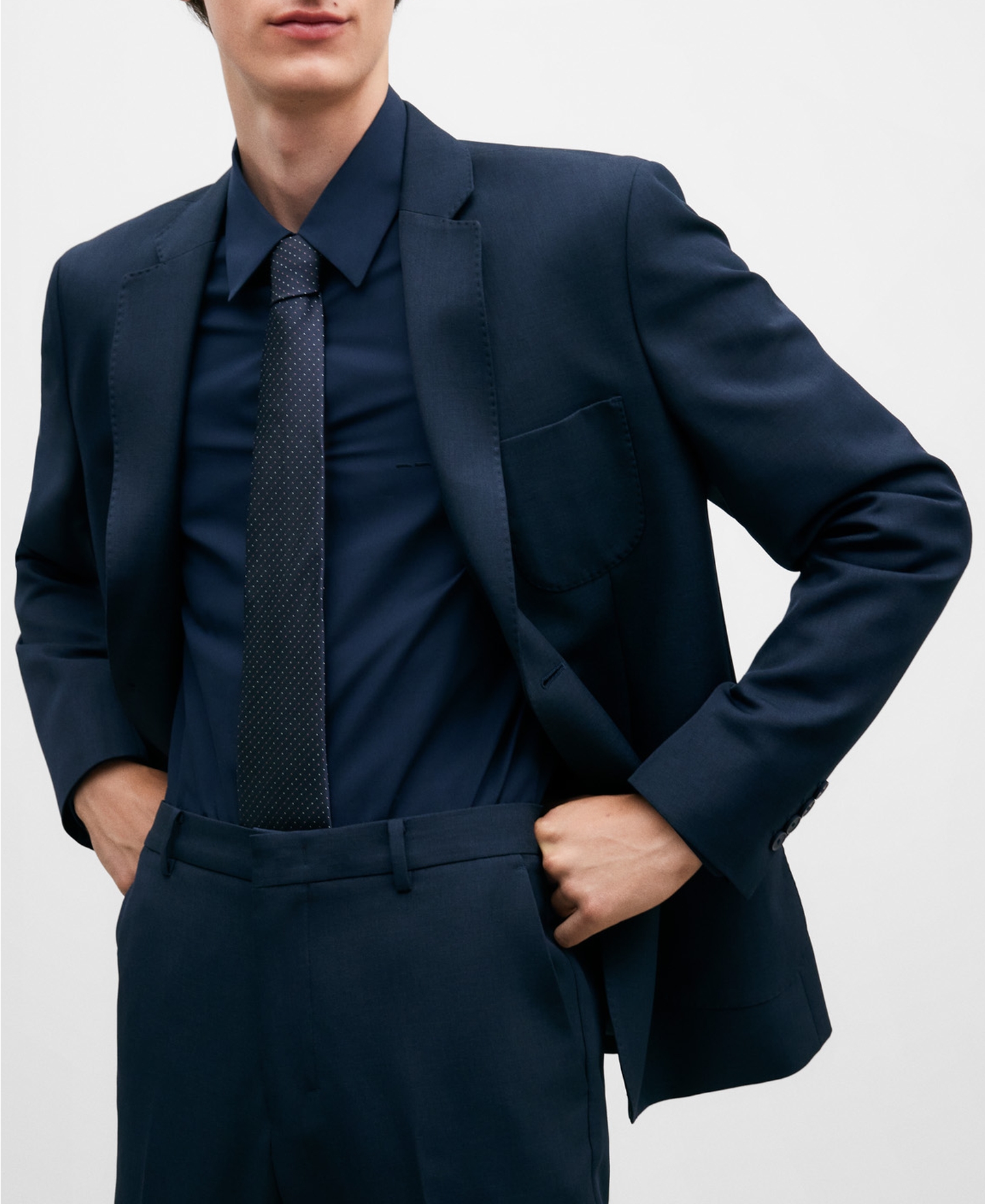 Blazer dos botones azul hombre image number 0