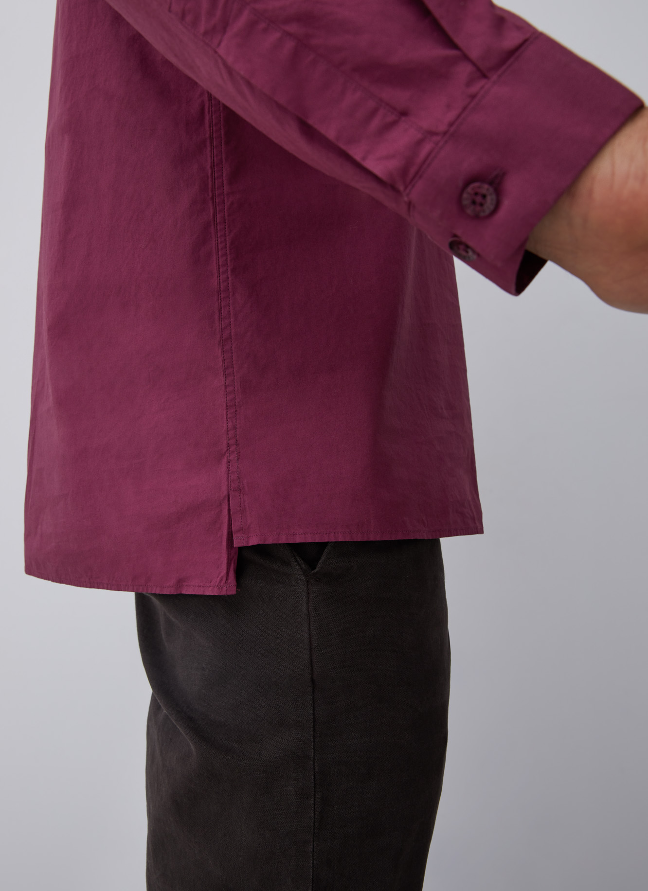 Mao button neck shirt image number 2