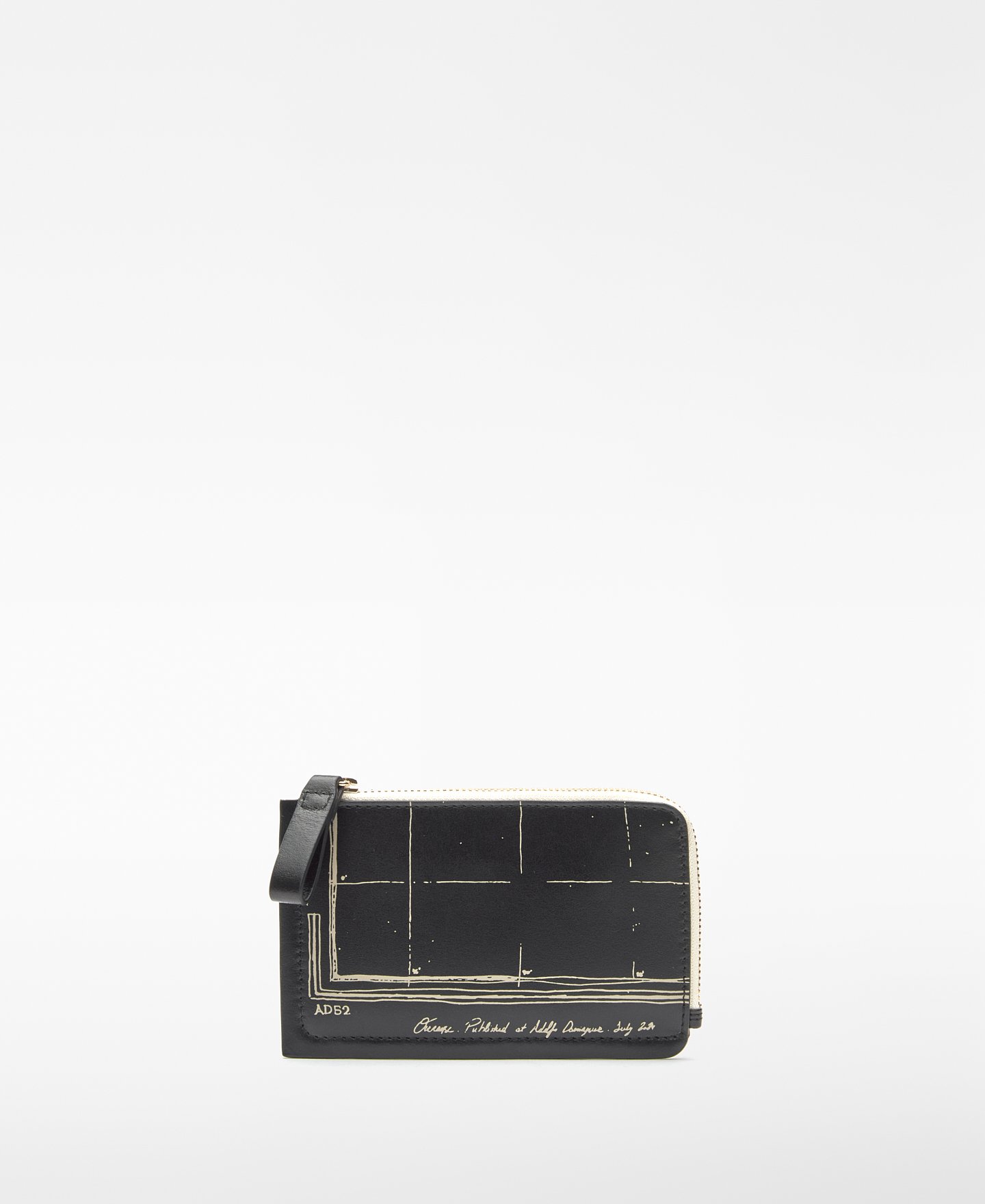Leather map-printed wallet woman image number 0