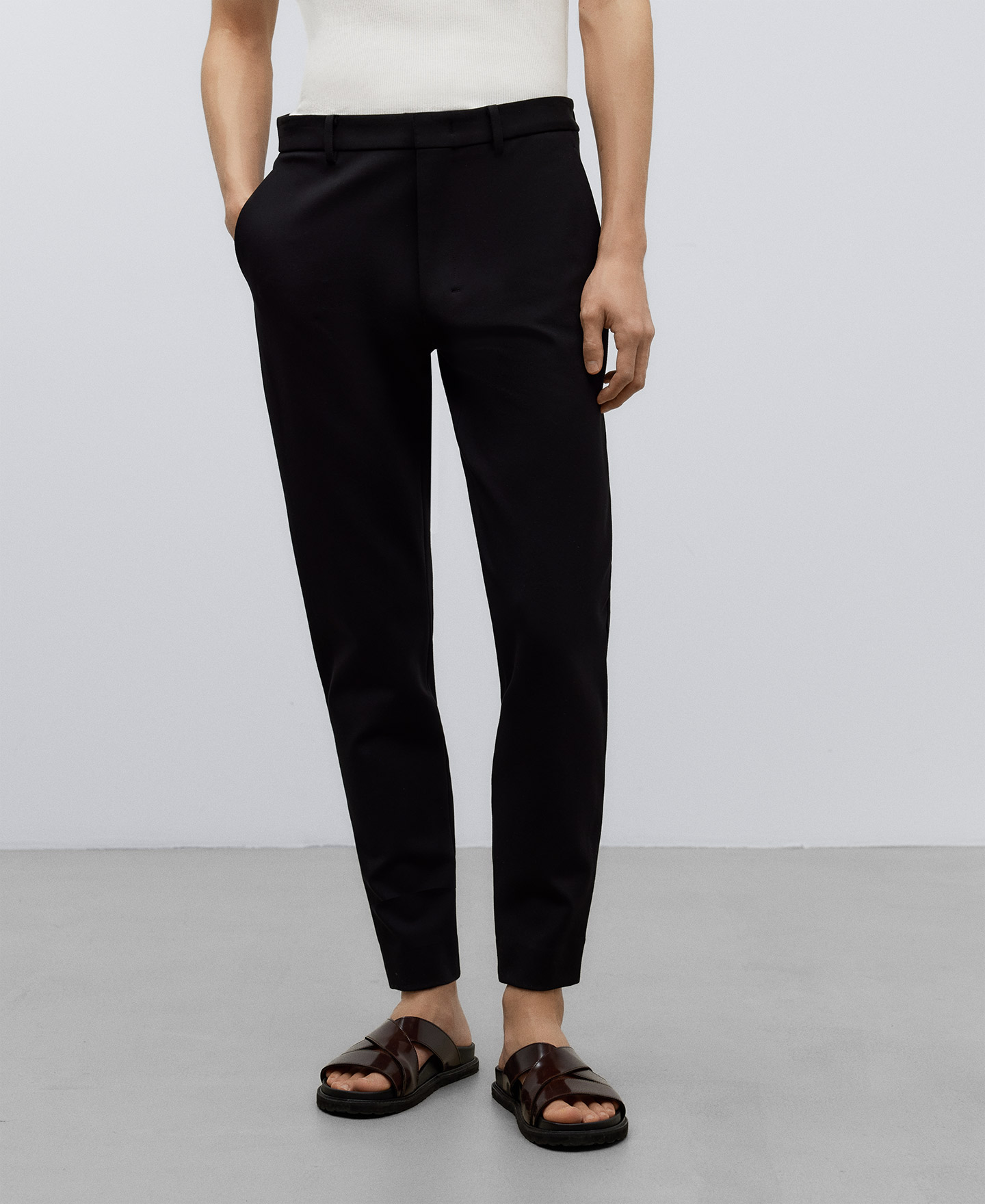 Tailored slim fit ankle trousers image number 0