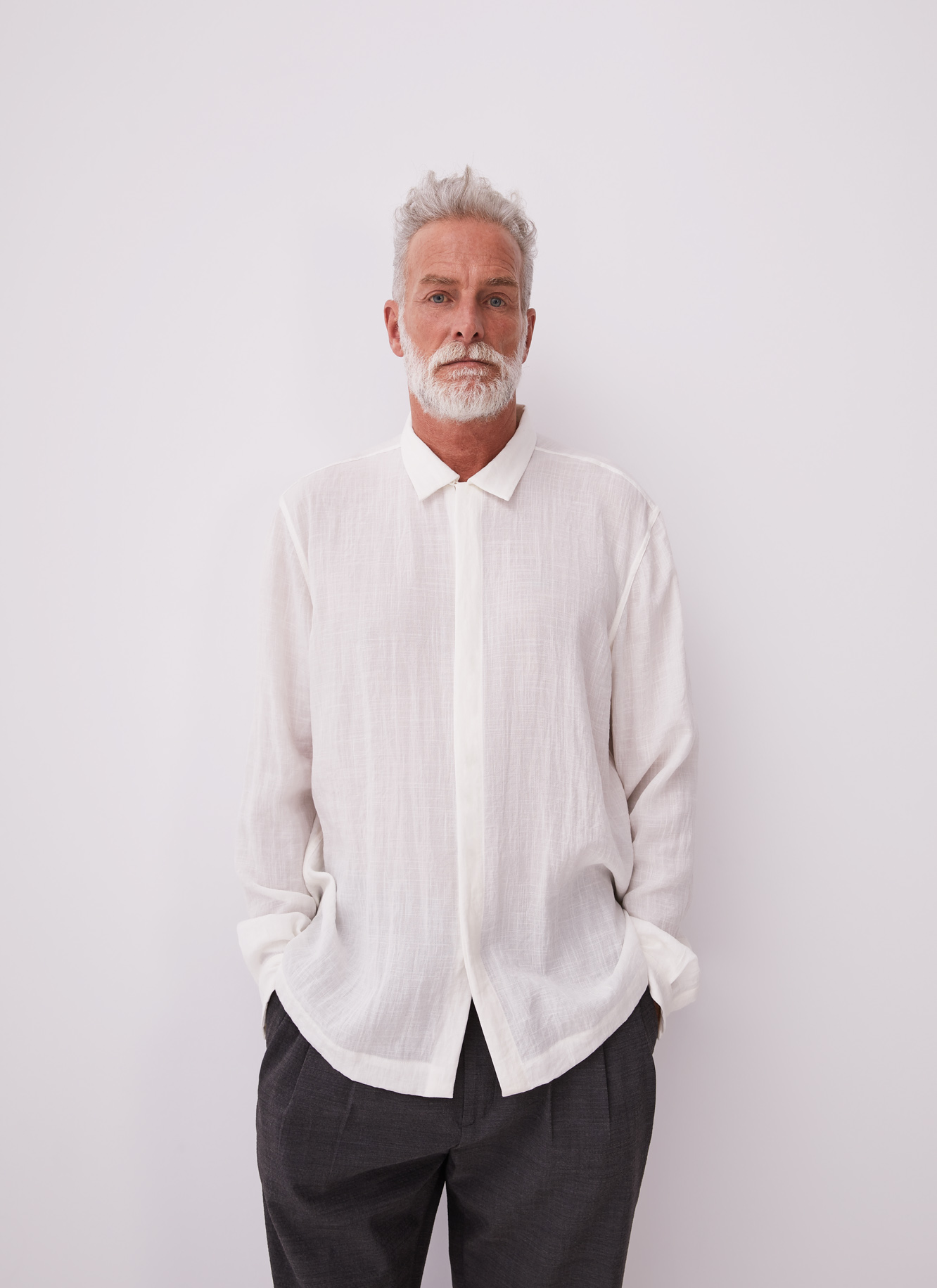 Single button crinkle shirt image number 0