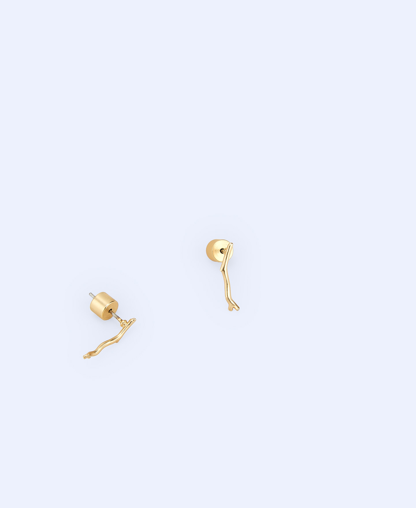 Branch motif metal earring image number 1