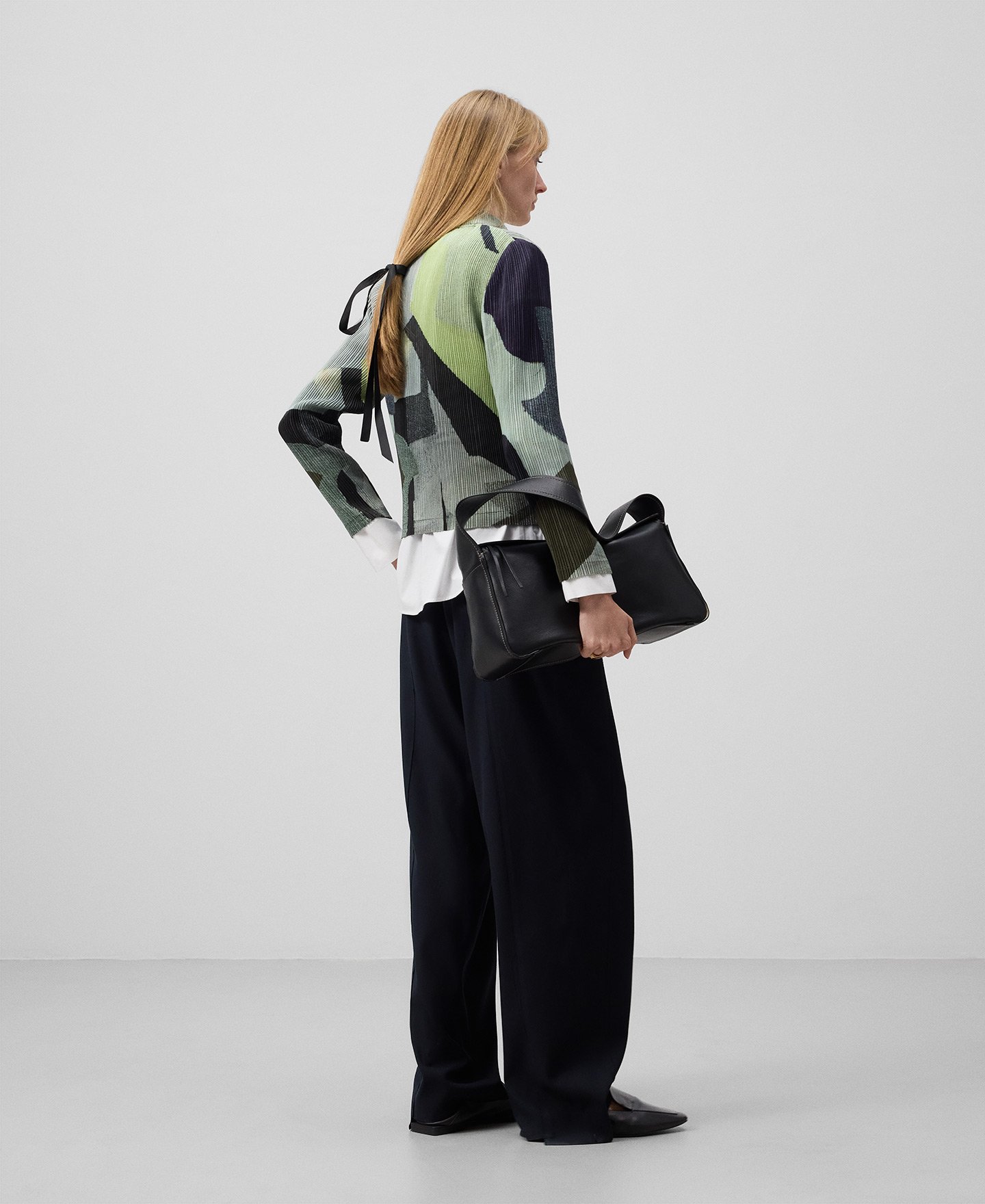 Printed crinkle jacket woman image number 2