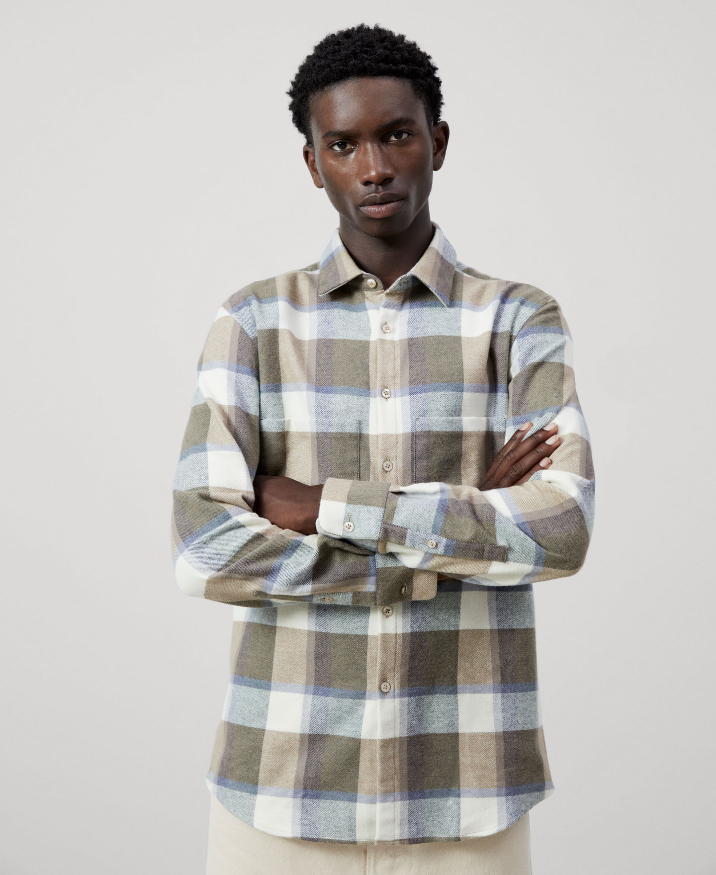 Camisa em flanela de algodão orgânico image number 0