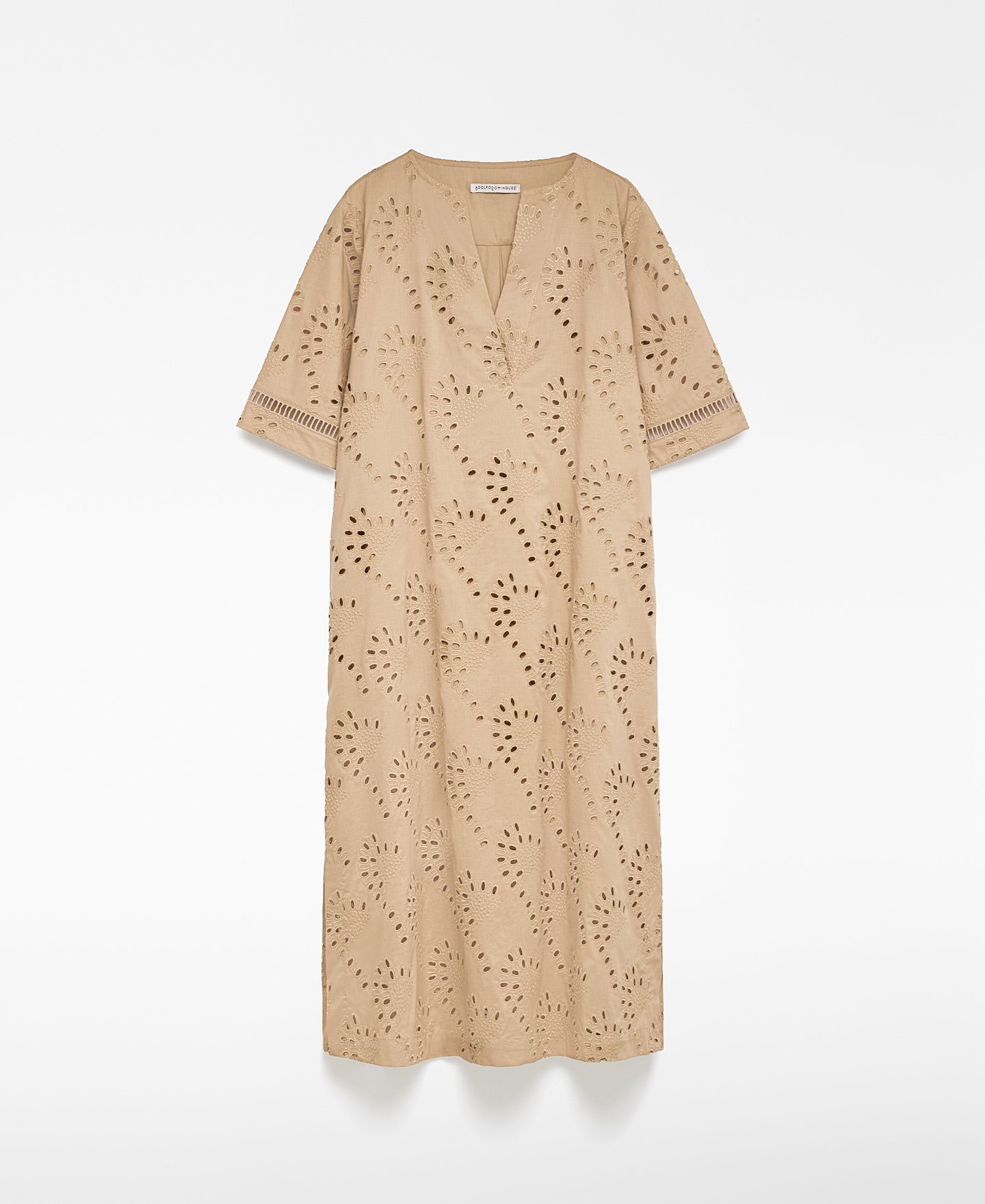 Embroidered poplin kaftan woman image number 4