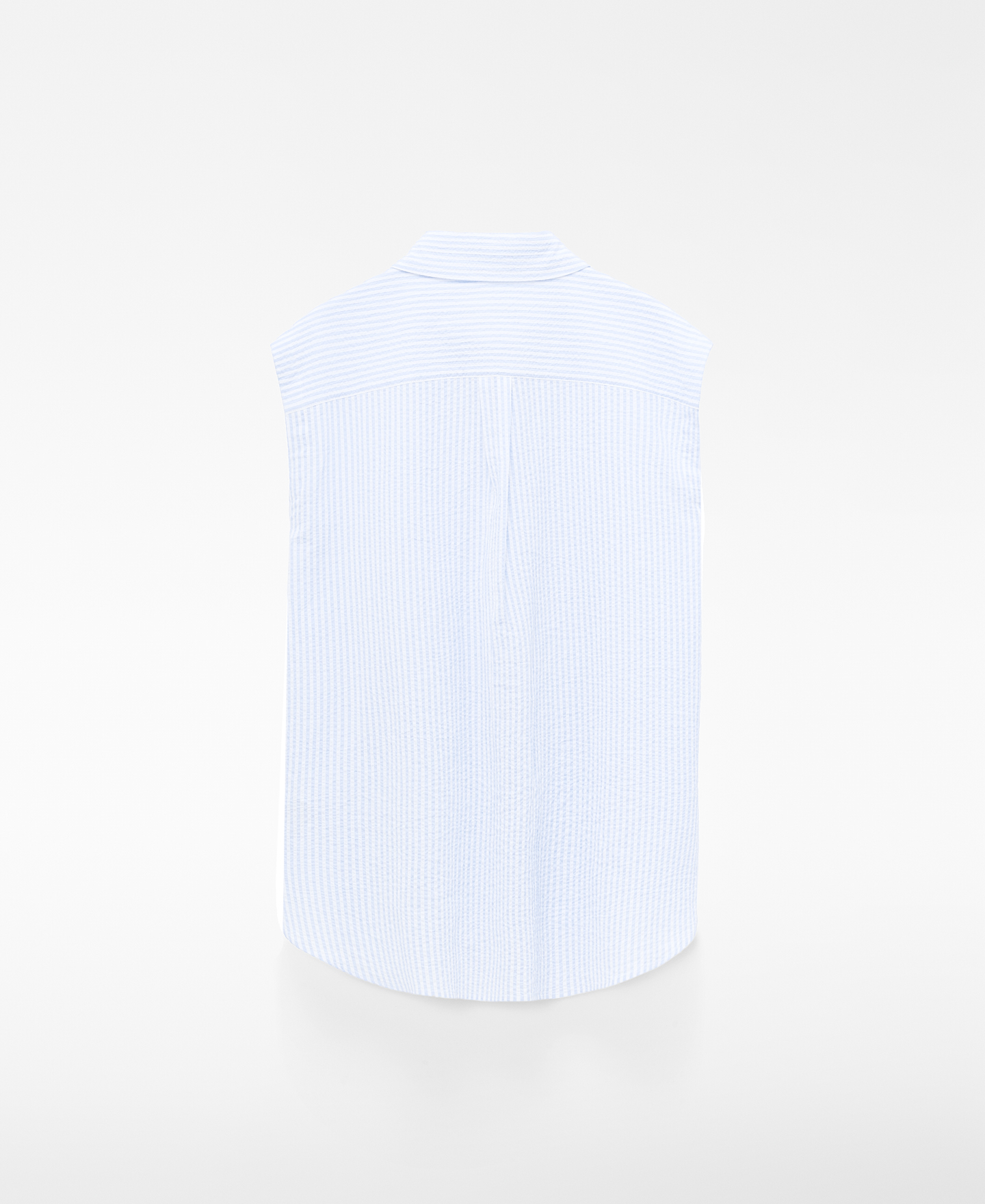 Seersucker striped armhole sleeve shirt image number 5