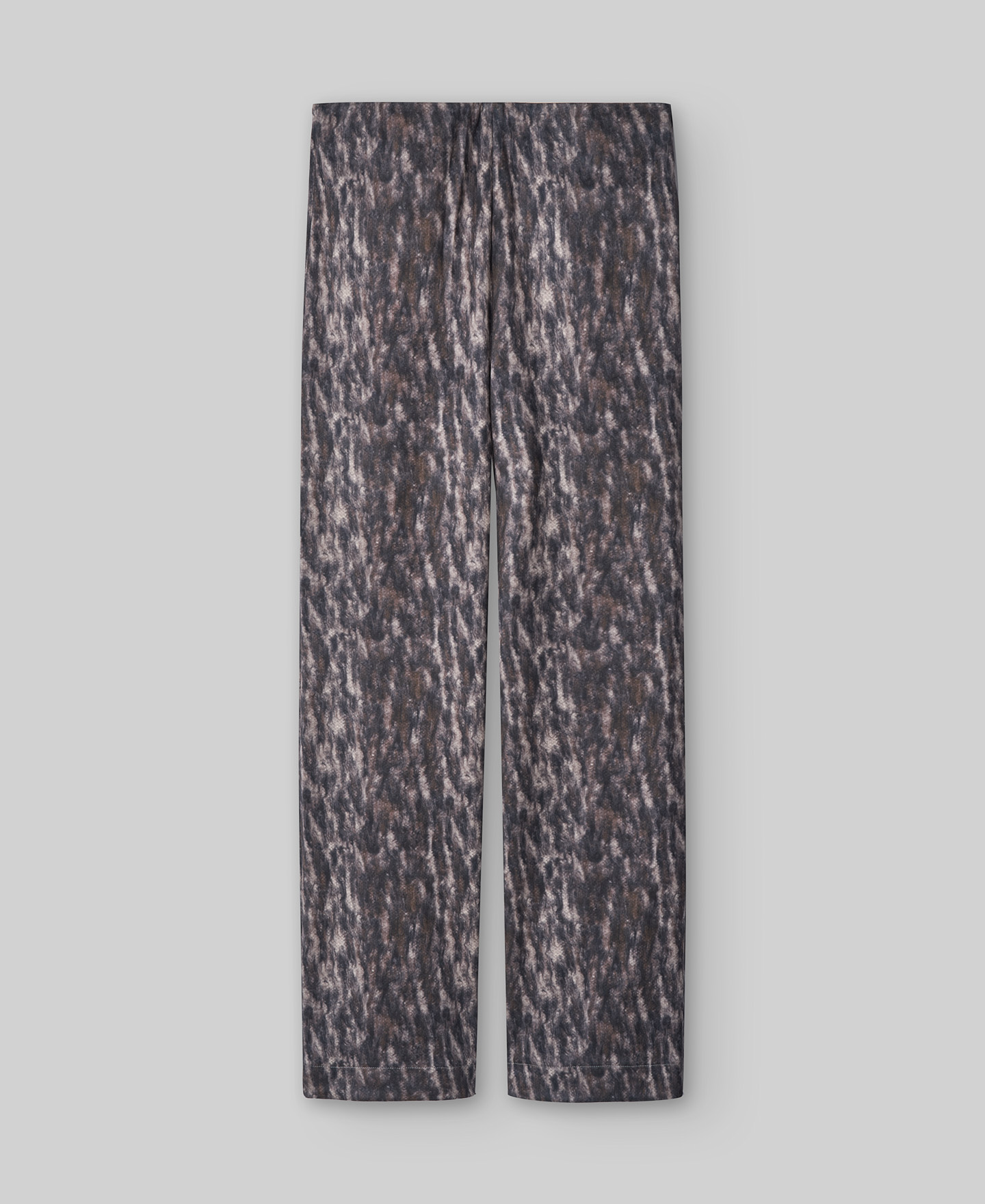 Animal print faux suede trousers woman image number 4