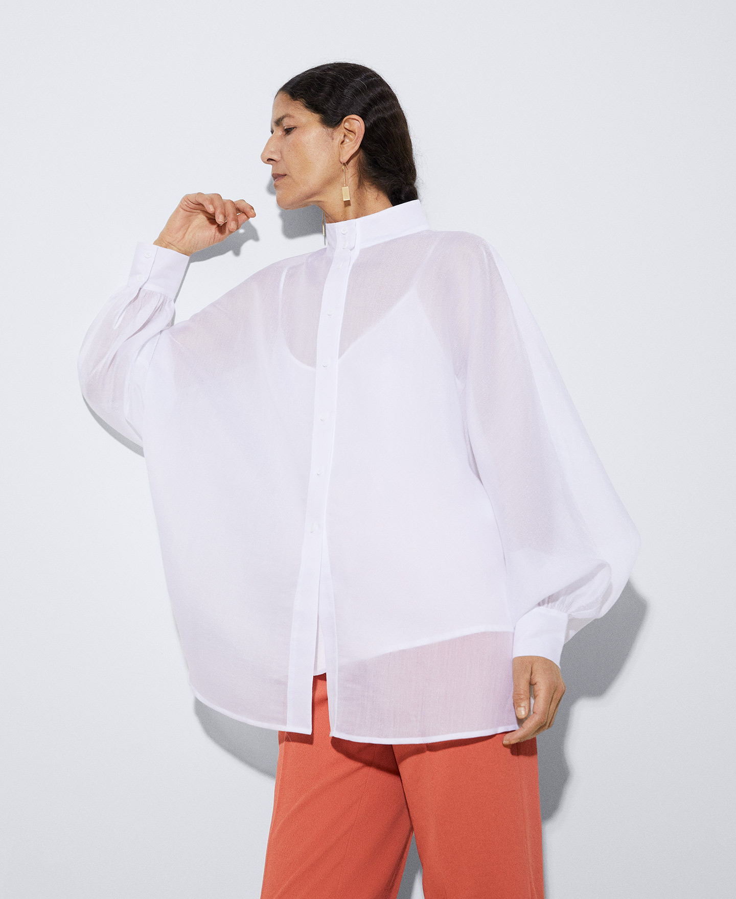 Camisa oversize en lyocell image number 0