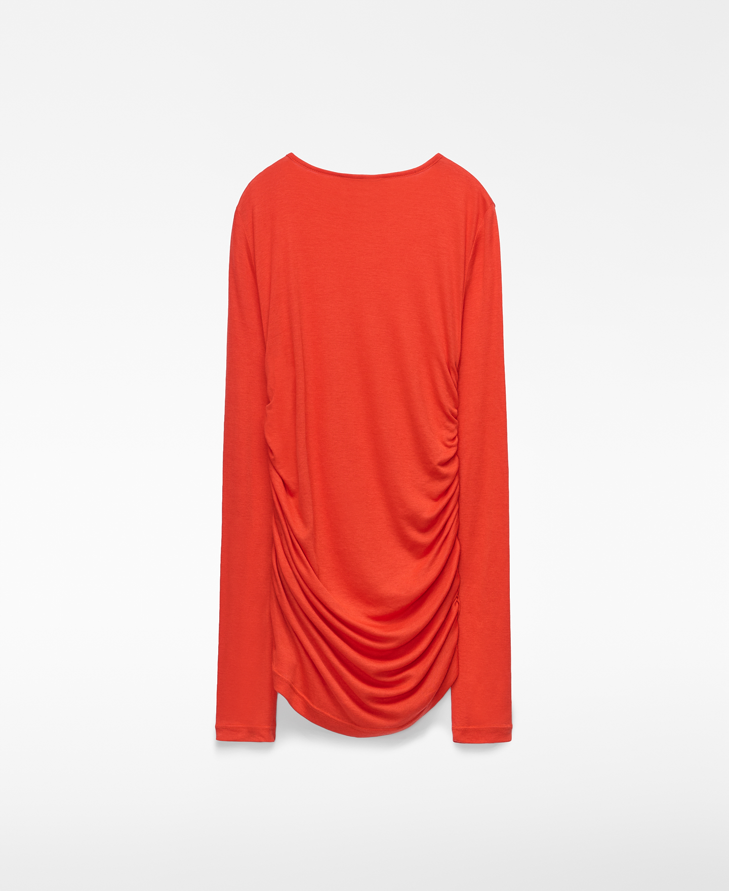 Long sleeve gathered T-shirt image number 1