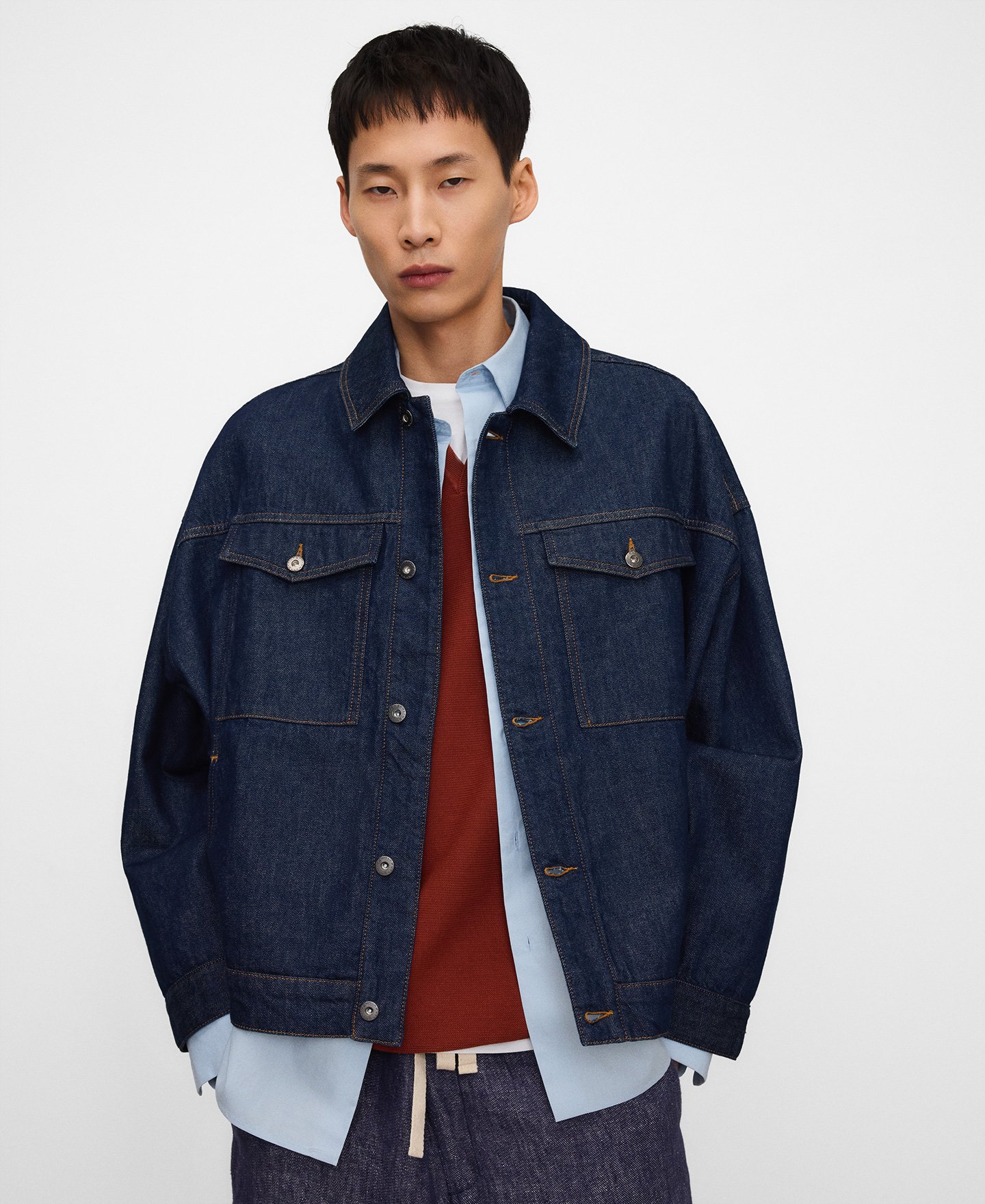 Coton denim oversize jacket image number 0