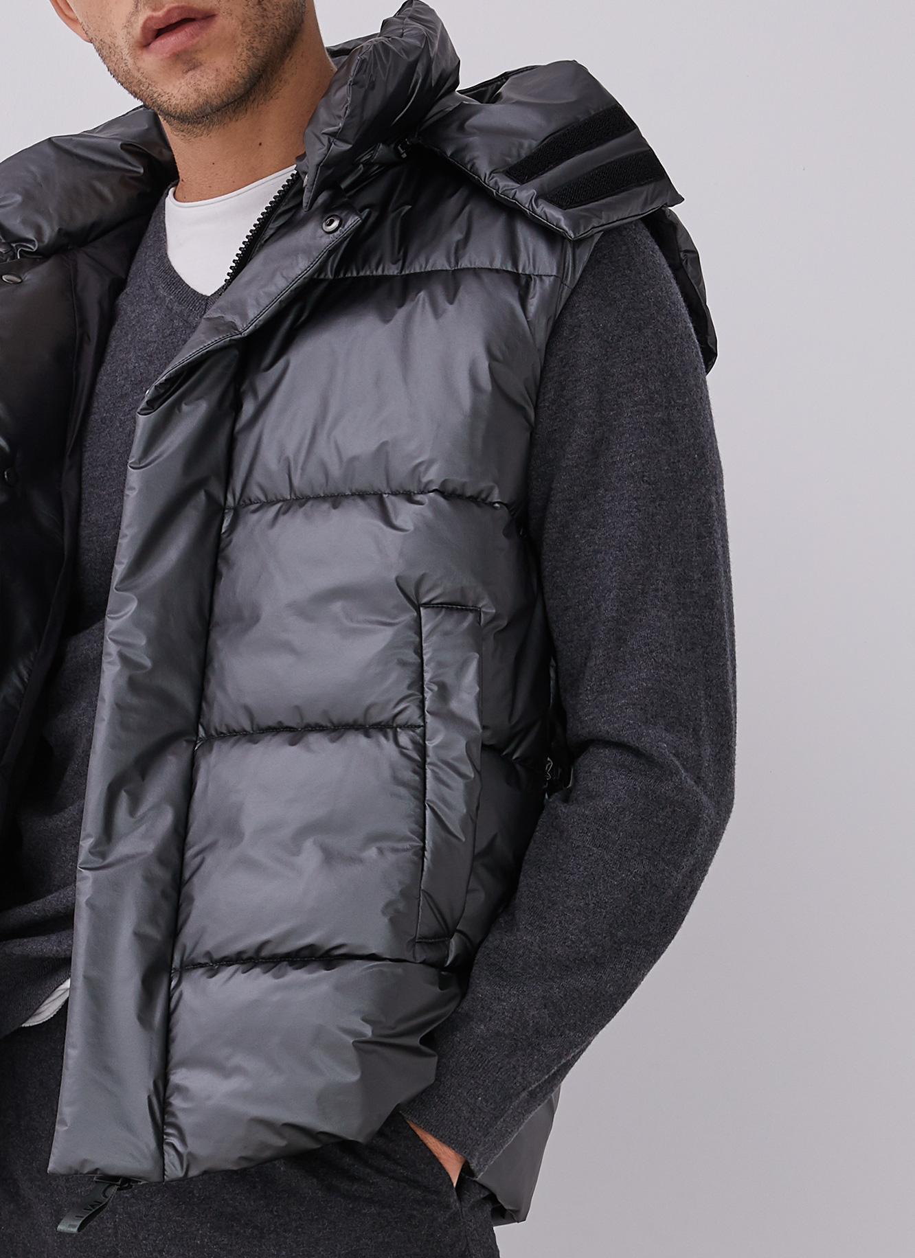 Padded waistcoat with hood image number 2
