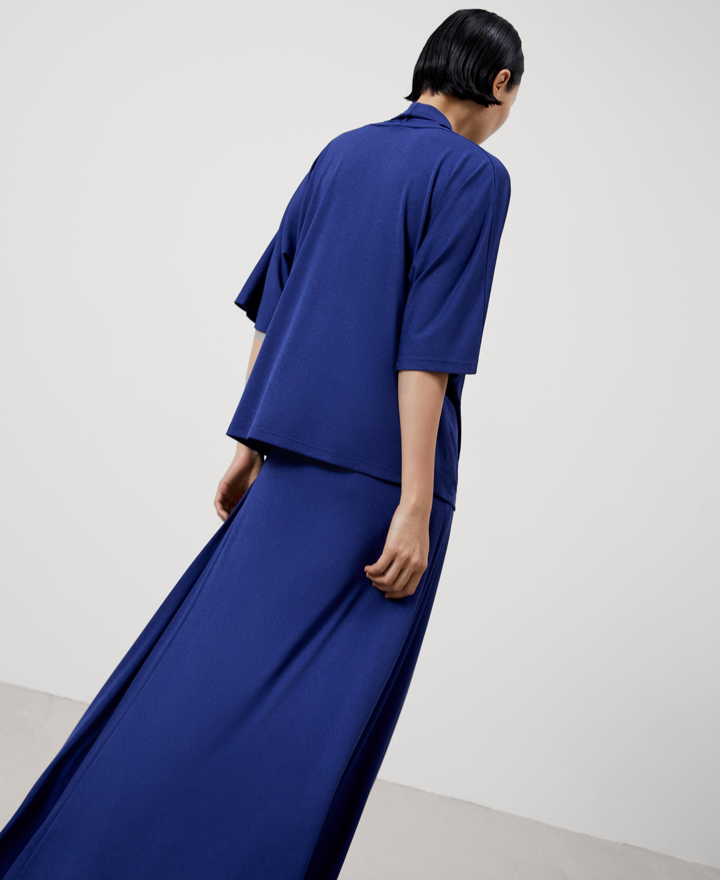 Fluid blouse draped neckline image number 2