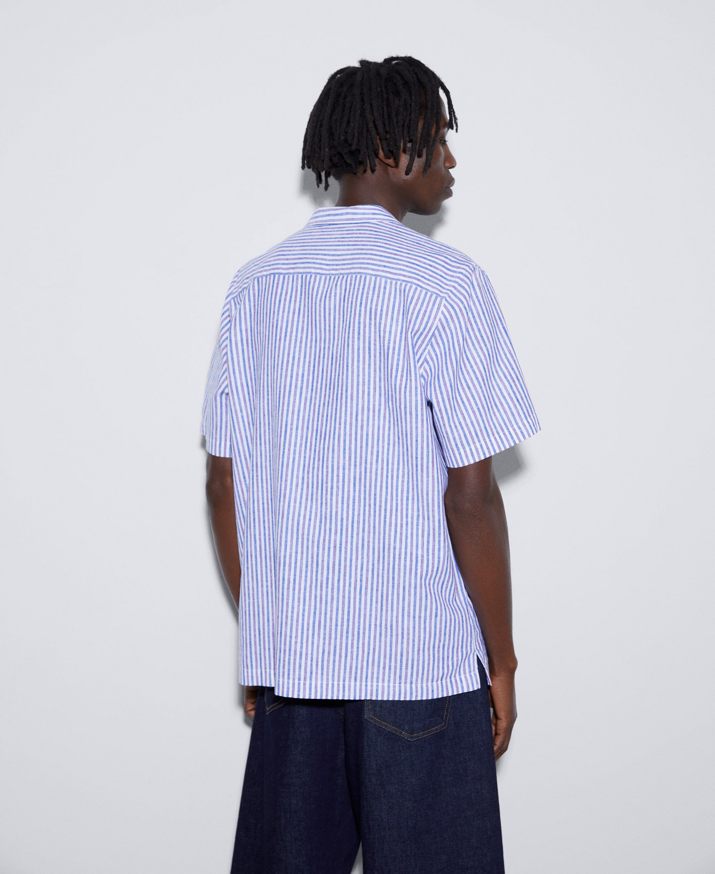 Striped bowling collar shirt image number 2