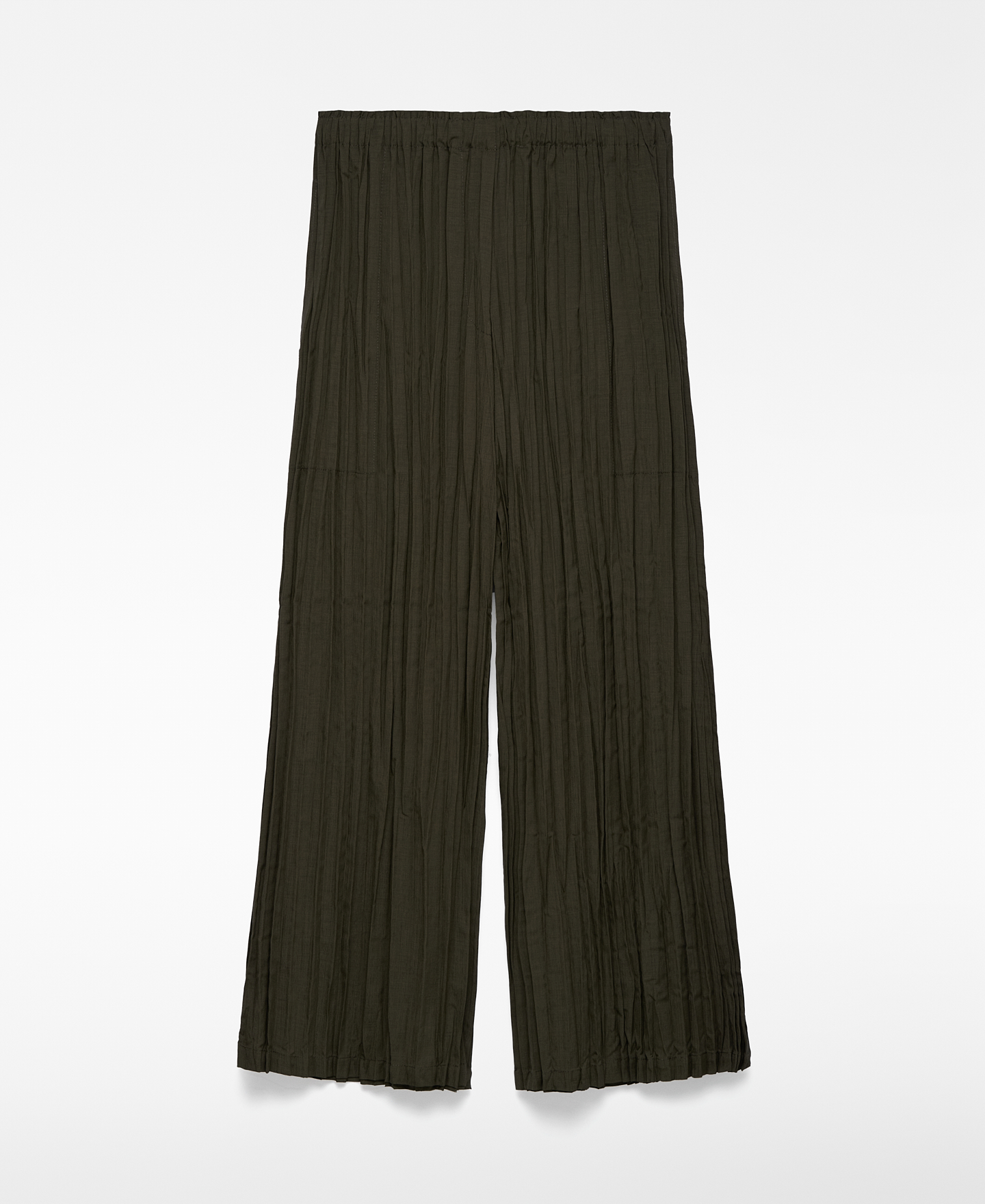 Pantal&oacute;n plisado pierna ancha mujer image number 4