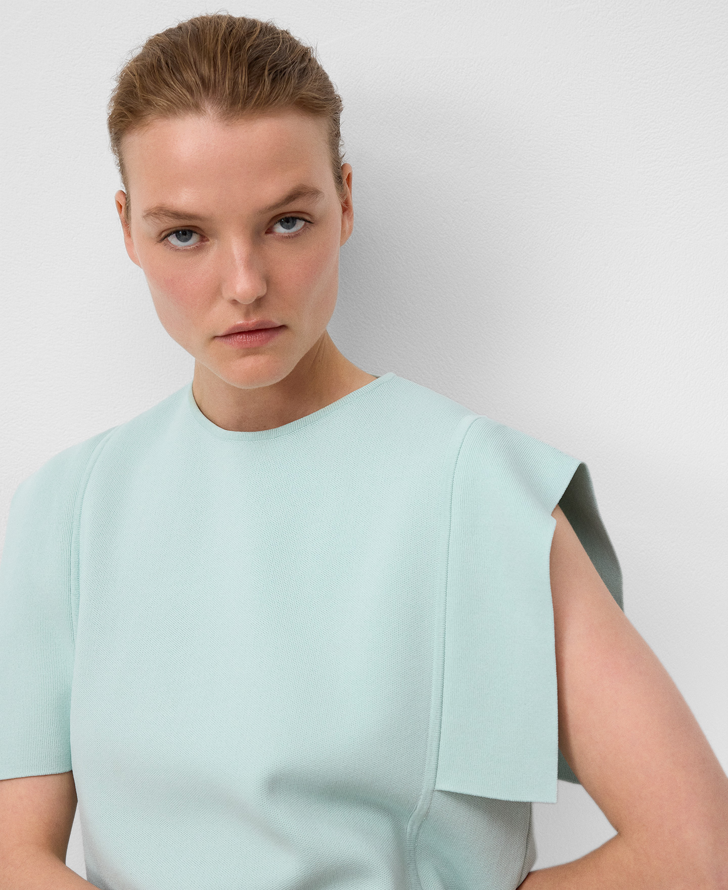 Knit sweater with side panels woman image number 3