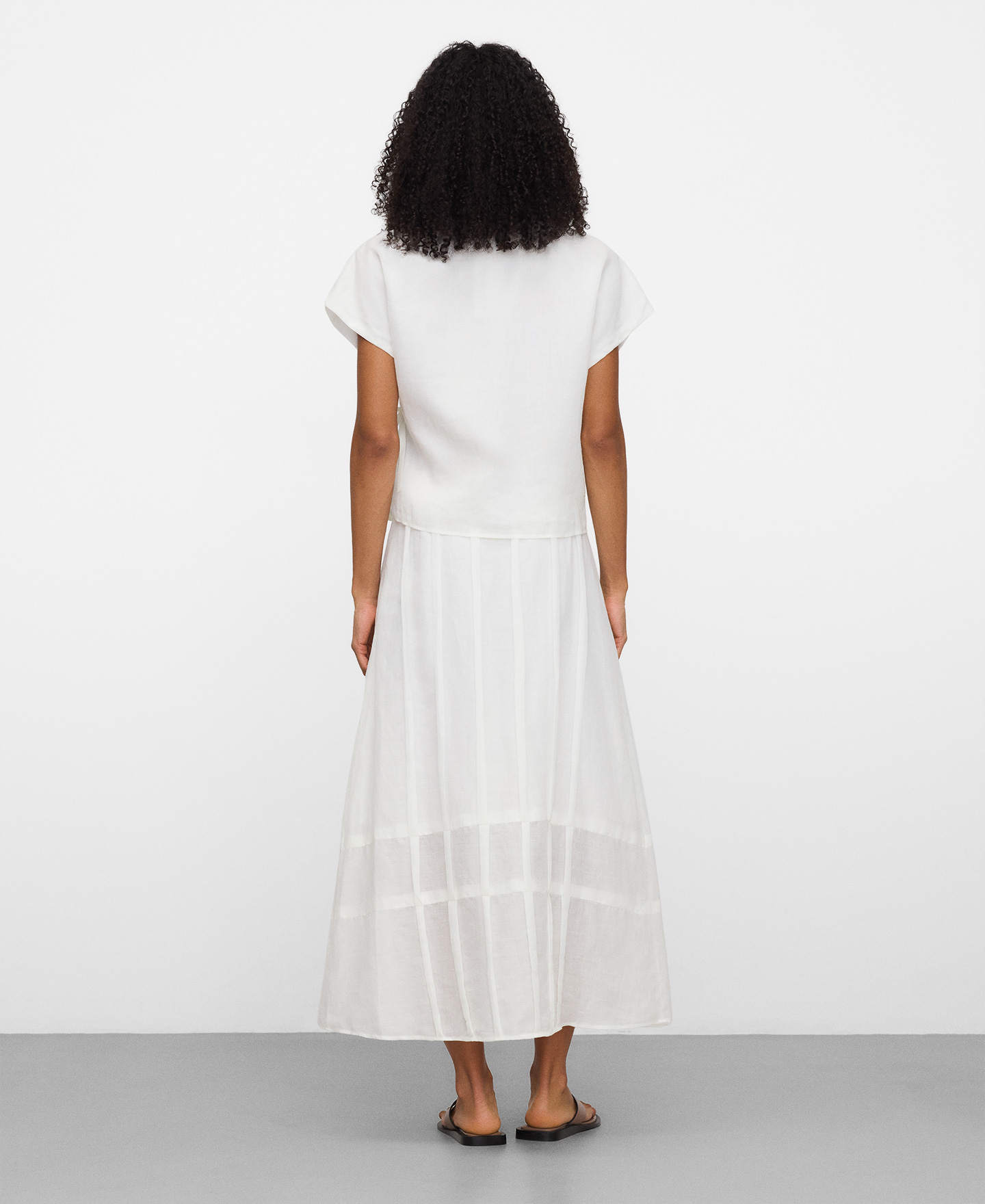 Ramie wrap pleated top image number 2