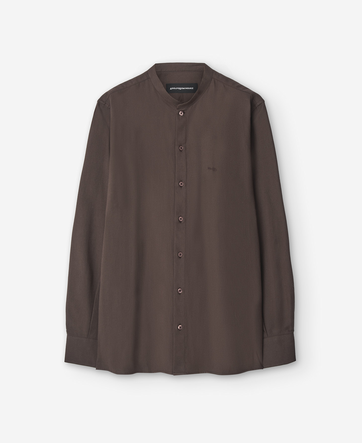 Brown Mandarin collar shirt for men image number 4