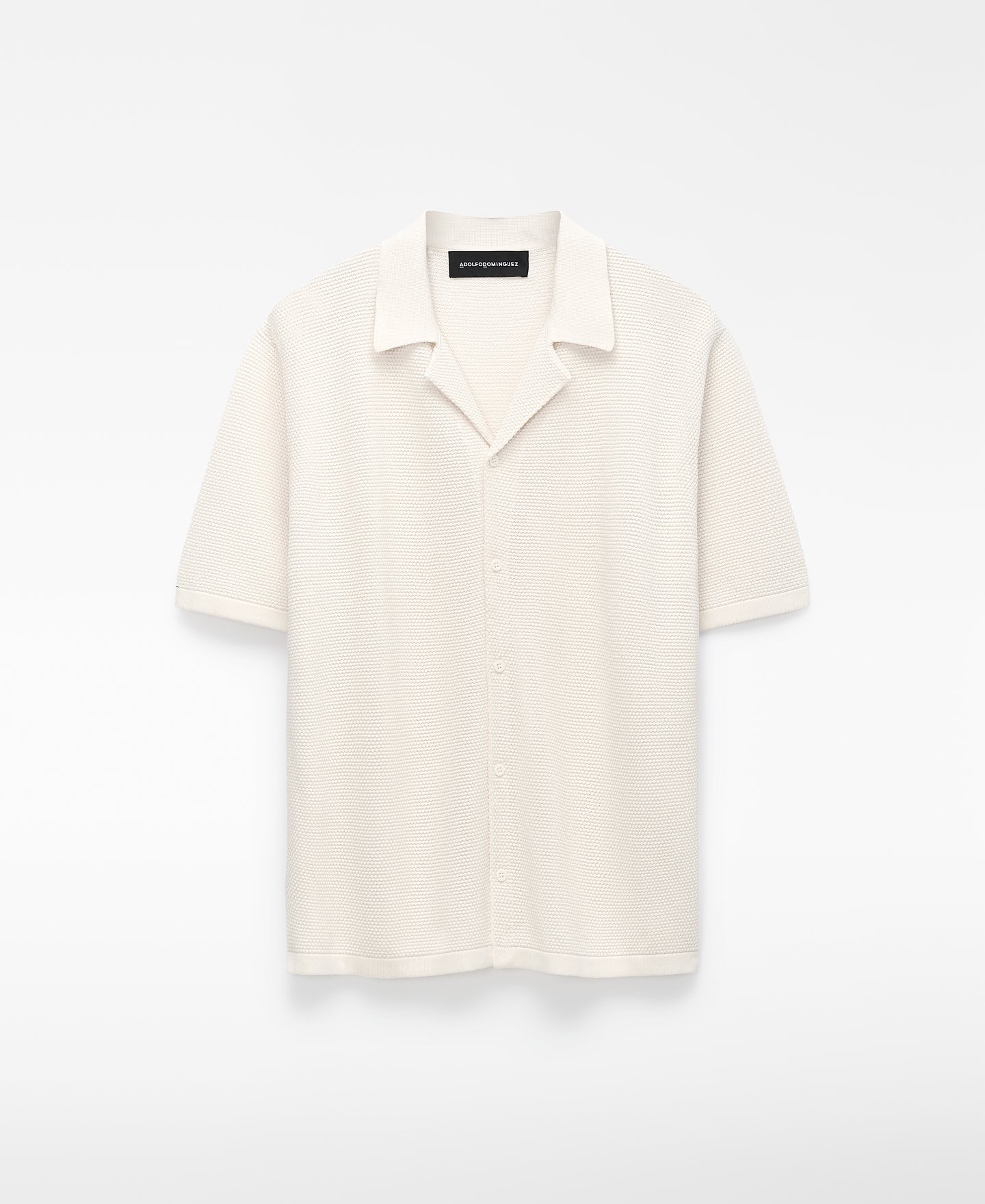 Structure knit bowling collar shirt image number 3