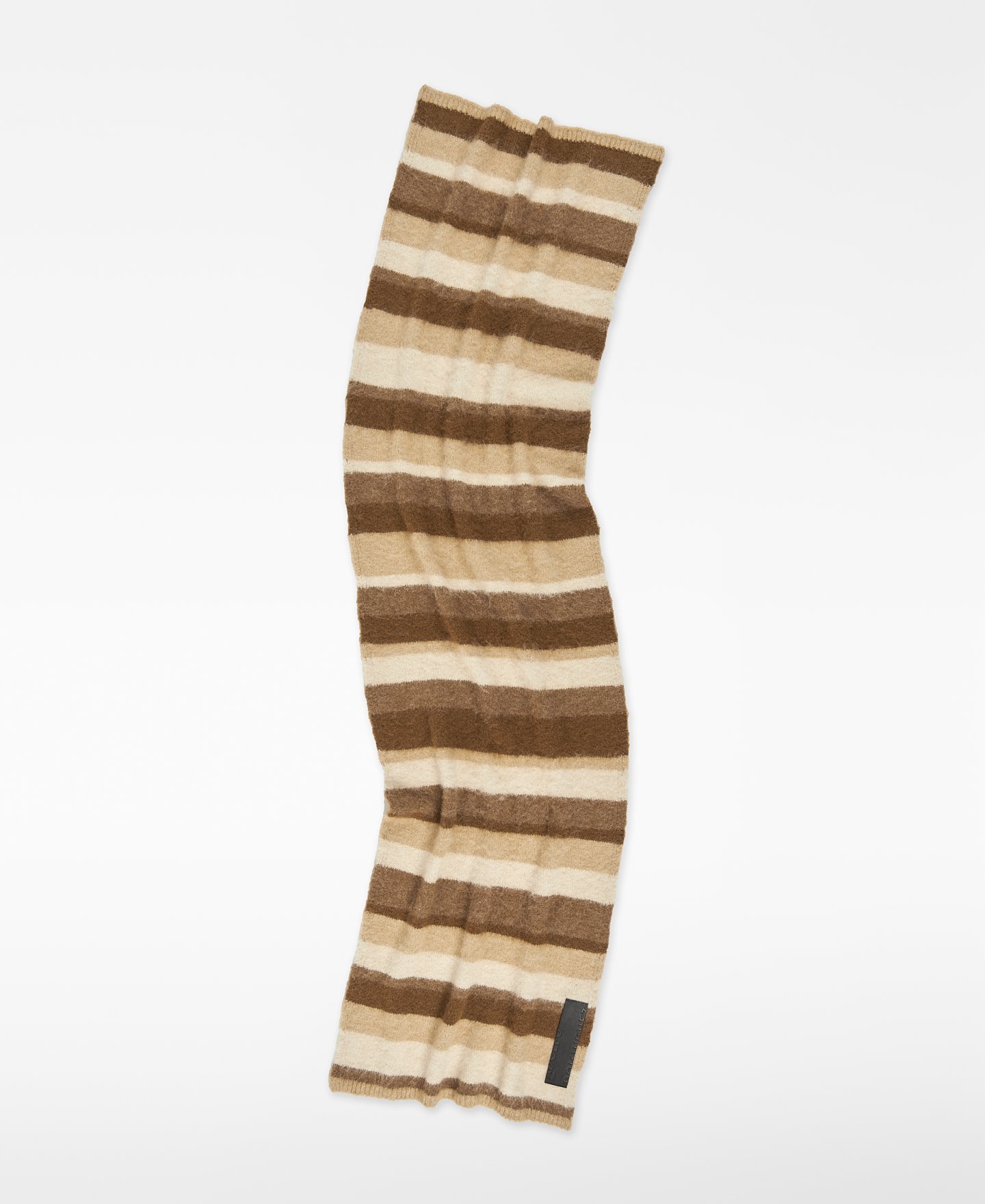 Brushed knit striped scarf woman image number 1