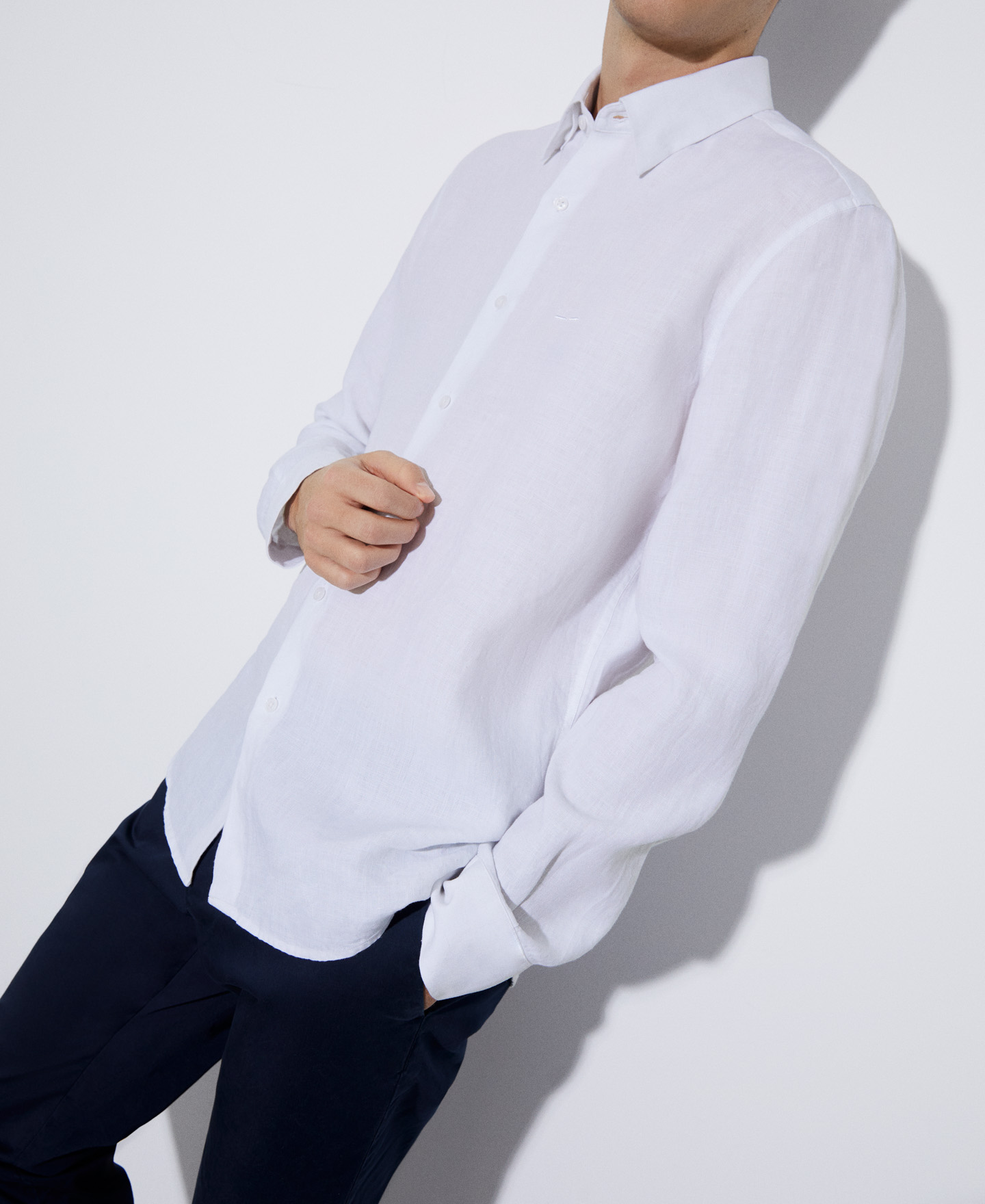 Linen lapel collar shirt image number 3