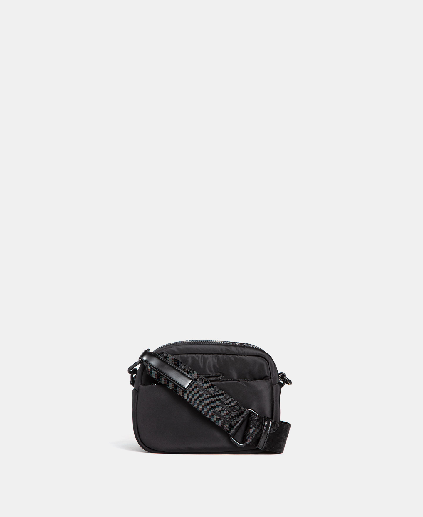 Square shoulder bag in quilted fabric image number 0