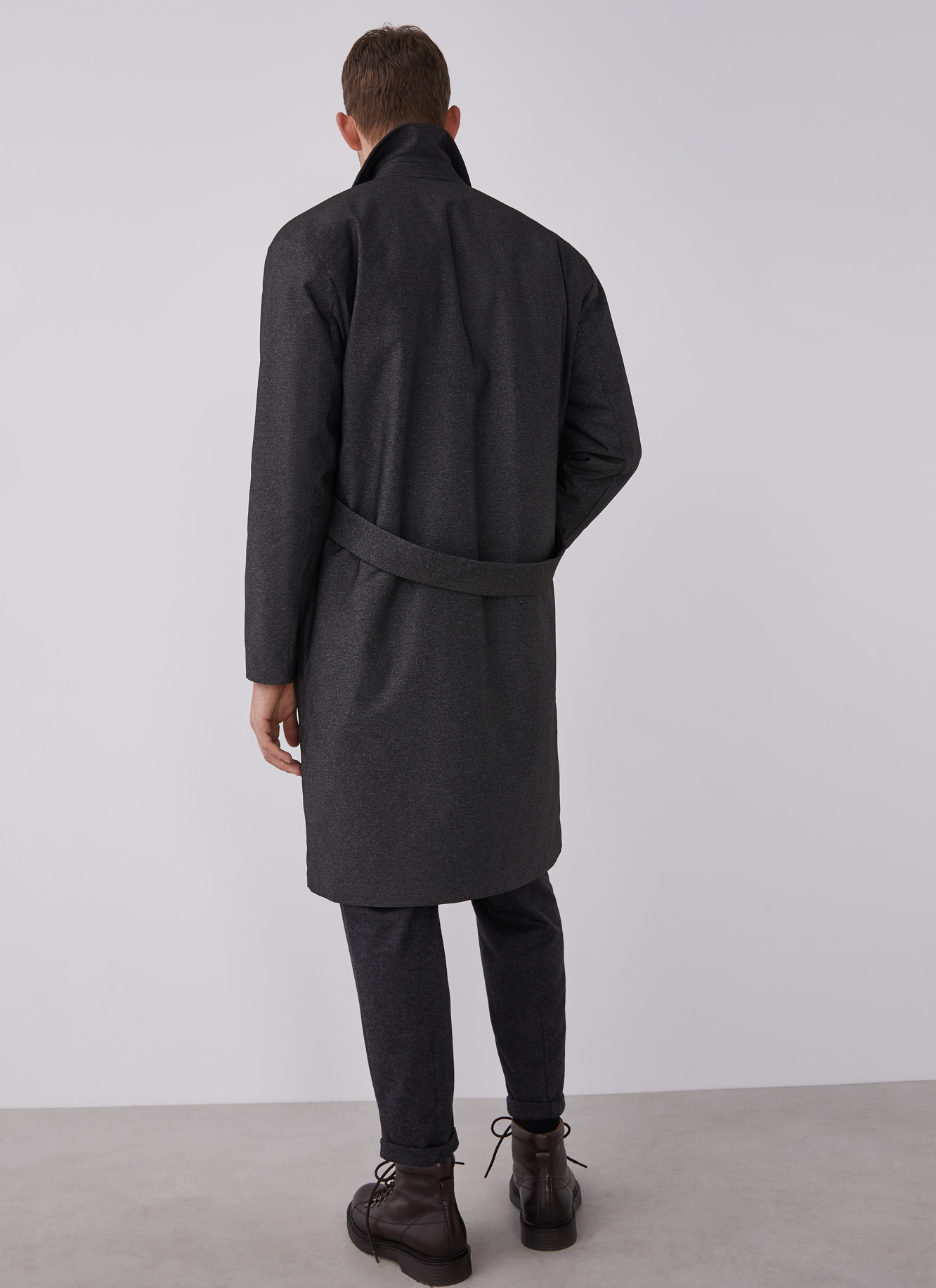 Padded trench coat with belt image number 1