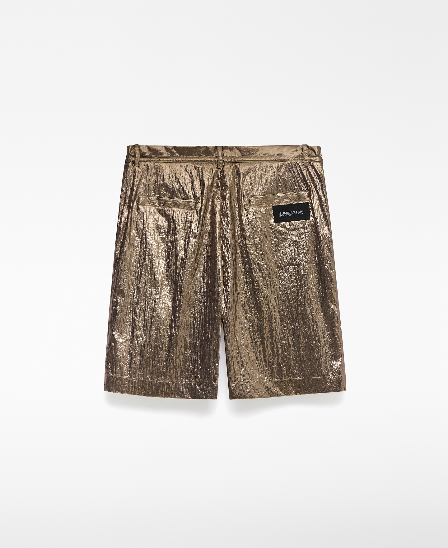 Relaxed fit metallic Bermuda shorts man image number 5
