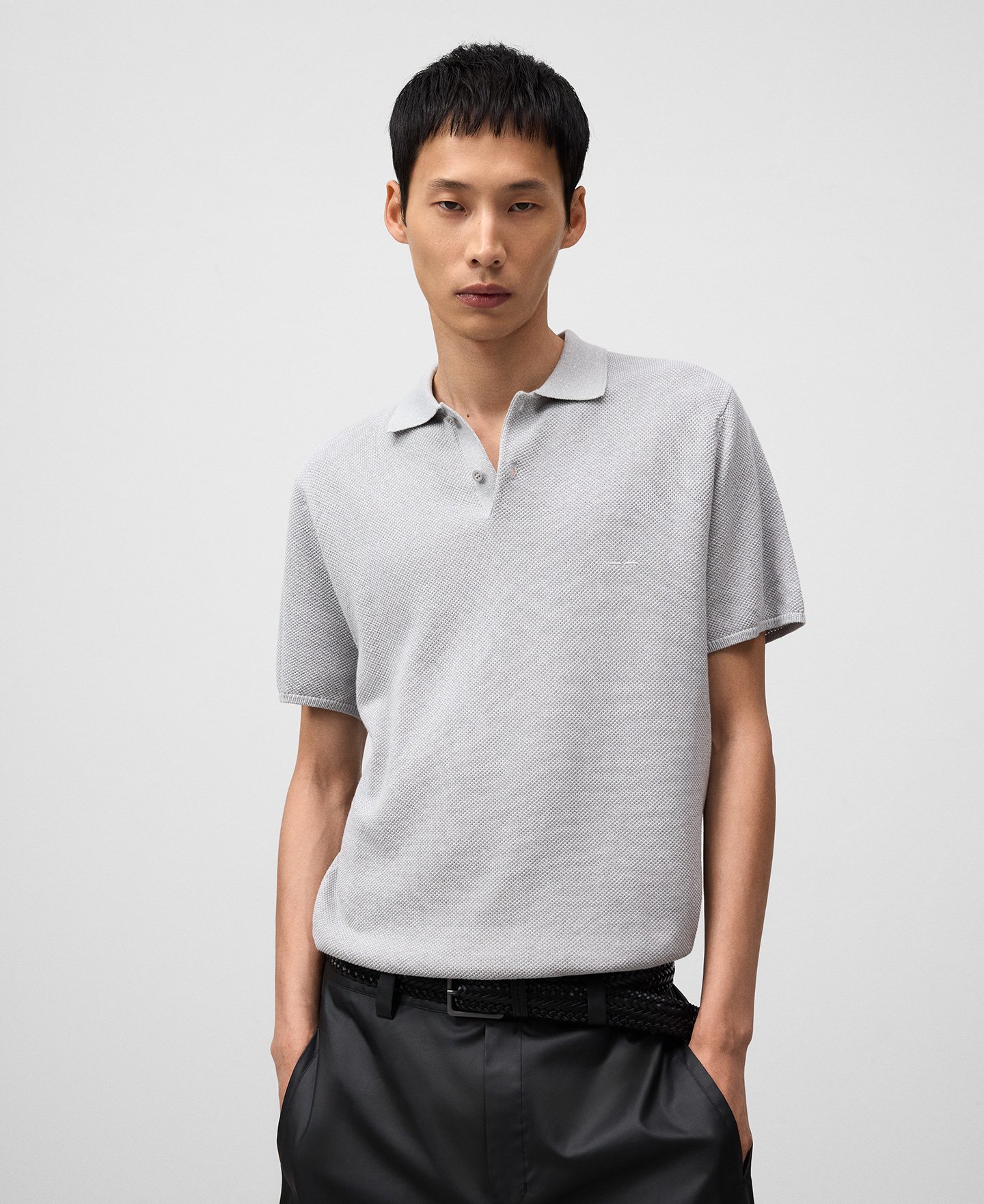 Strukturiertes Polohemd Regular Fit Herren image number 0