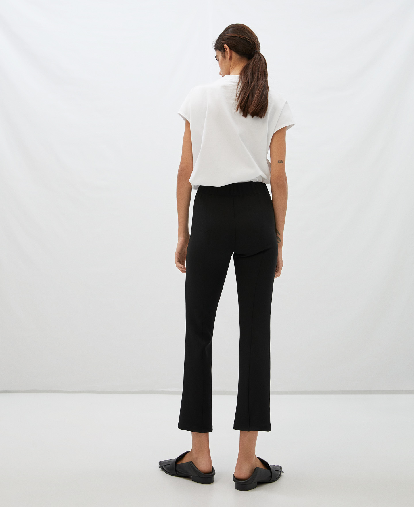 Elastic ankle length trousers image number 2