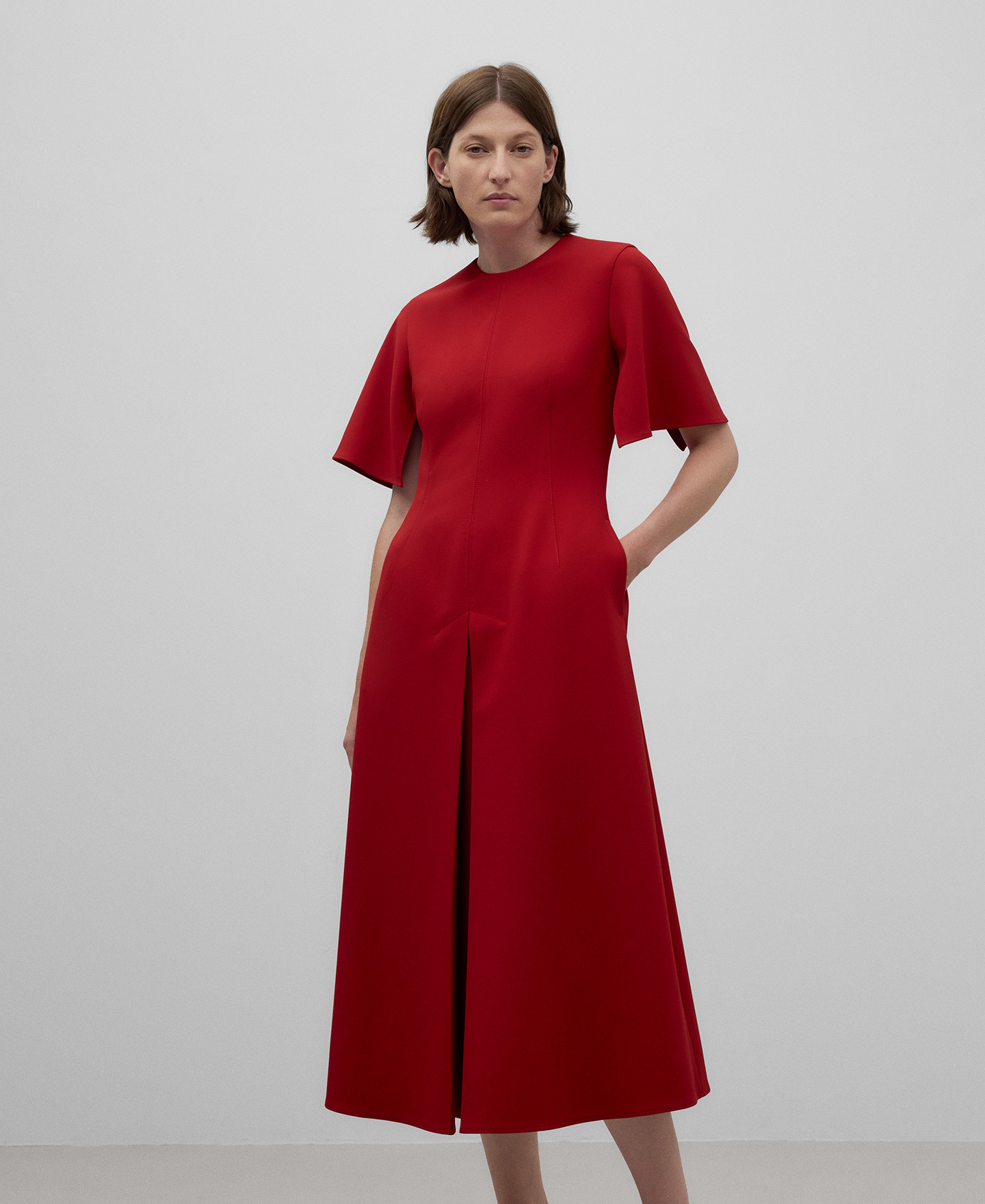 Midi flared dress woman image number 0